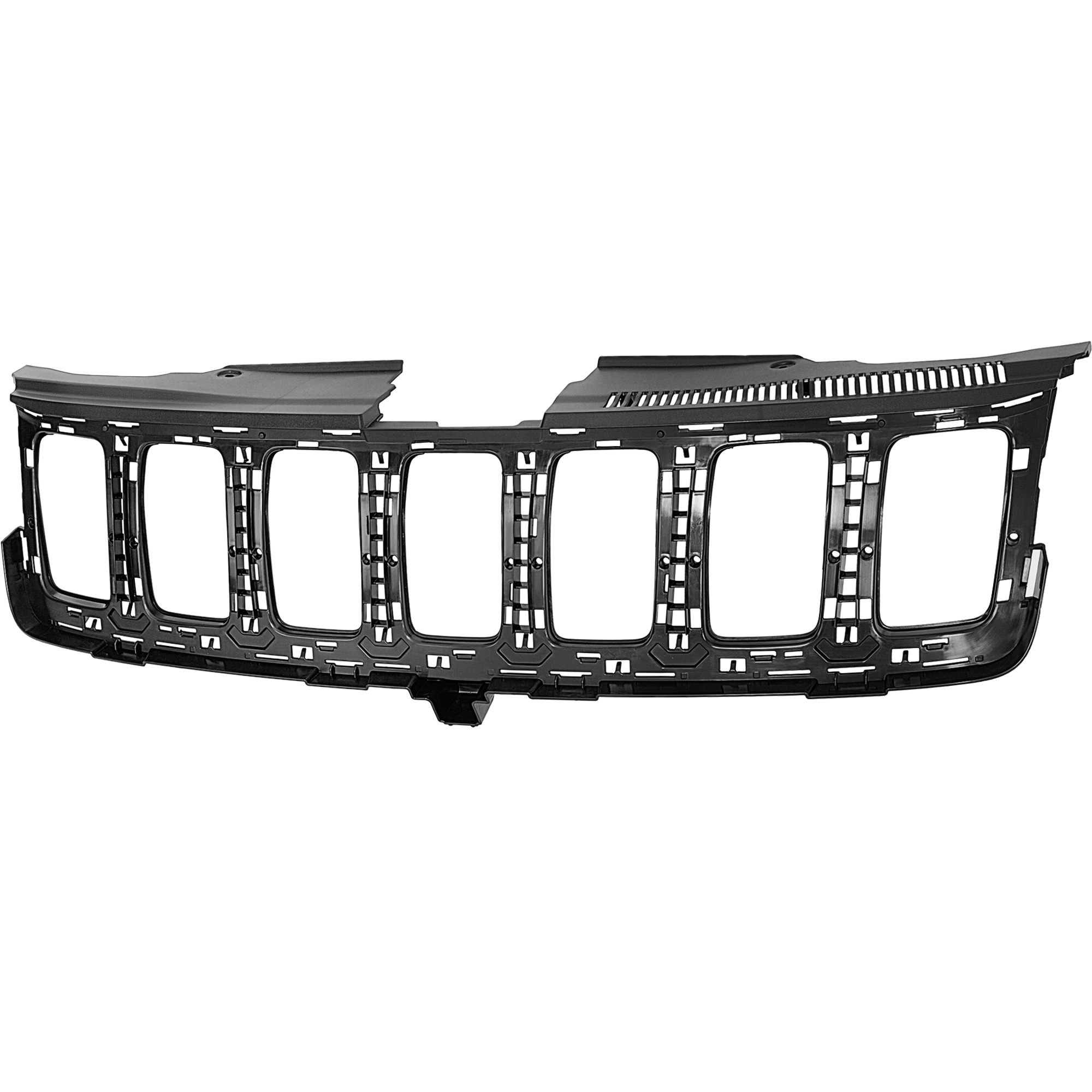 AM GRAND CHEROKEE WK 17-22 GRILLE Textured Black Shell and Insert Laredo Limited 80th Anniversary Overland Summit Trailhawk Models SKU RJ07010023 Partslink CH1200401 OEM 68258419AC