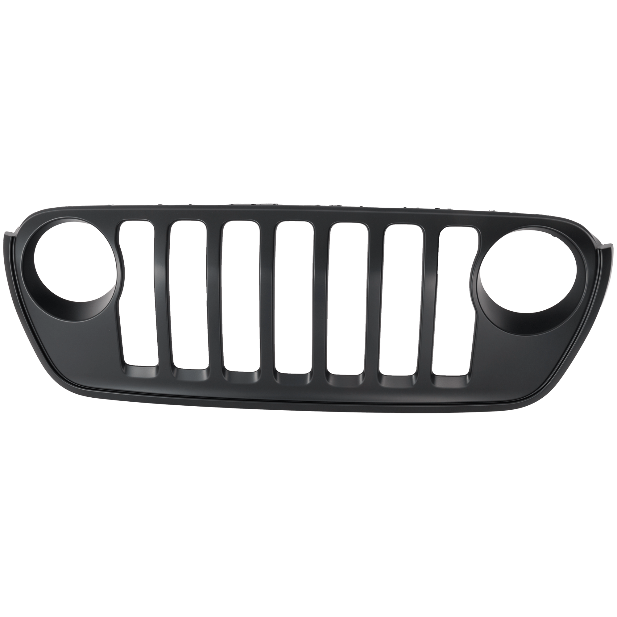 AM GLADIATOR 20-23 WRANGLER 18-24 GRILLE Primed Black Shell and Insert Chrome Trim Wrangler w Off Road Camera Type 1 SKU RJ07010024 Partslink CH1200444 OEM 68457083AA