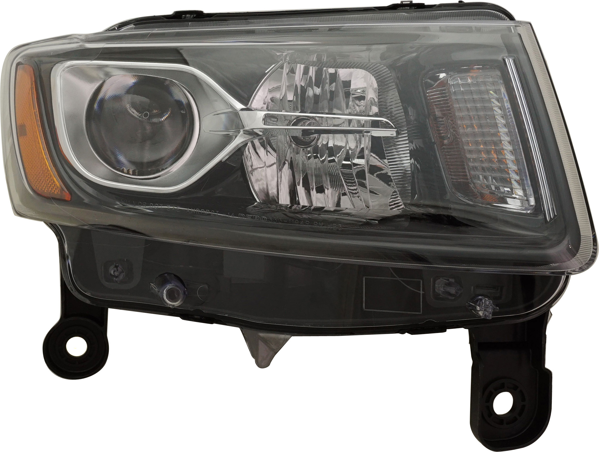 AM GRAND CHEROKEE 14-16 HEAD LAMP RH Assembly Black Trim Standard Type SKU RJ10010003 Partslink CH2503308 OEM 68236108AE