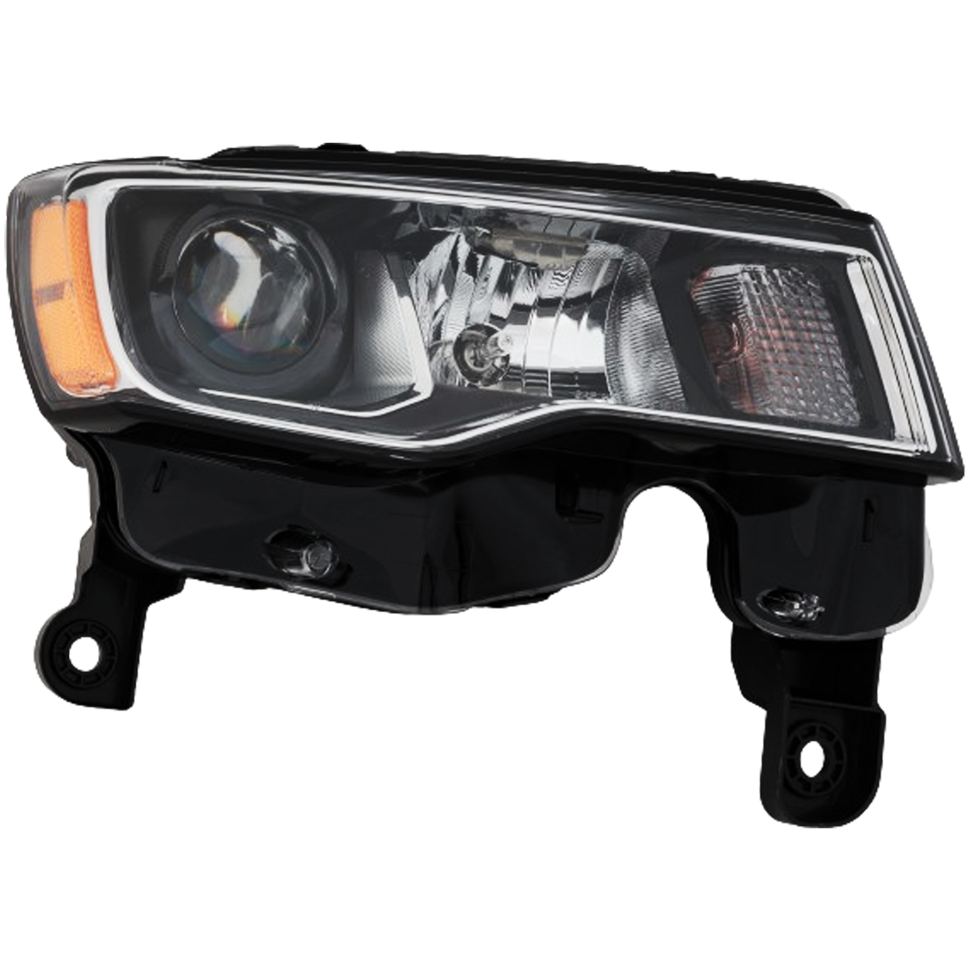 AM GRAND CHEROKEE WK 17-22 HEAD LAMP RH Assembly Halogen Chrome Trim Standard Type CAPA SKU RJ10010005Q Partslink CH2503297C OEM 68289234AE