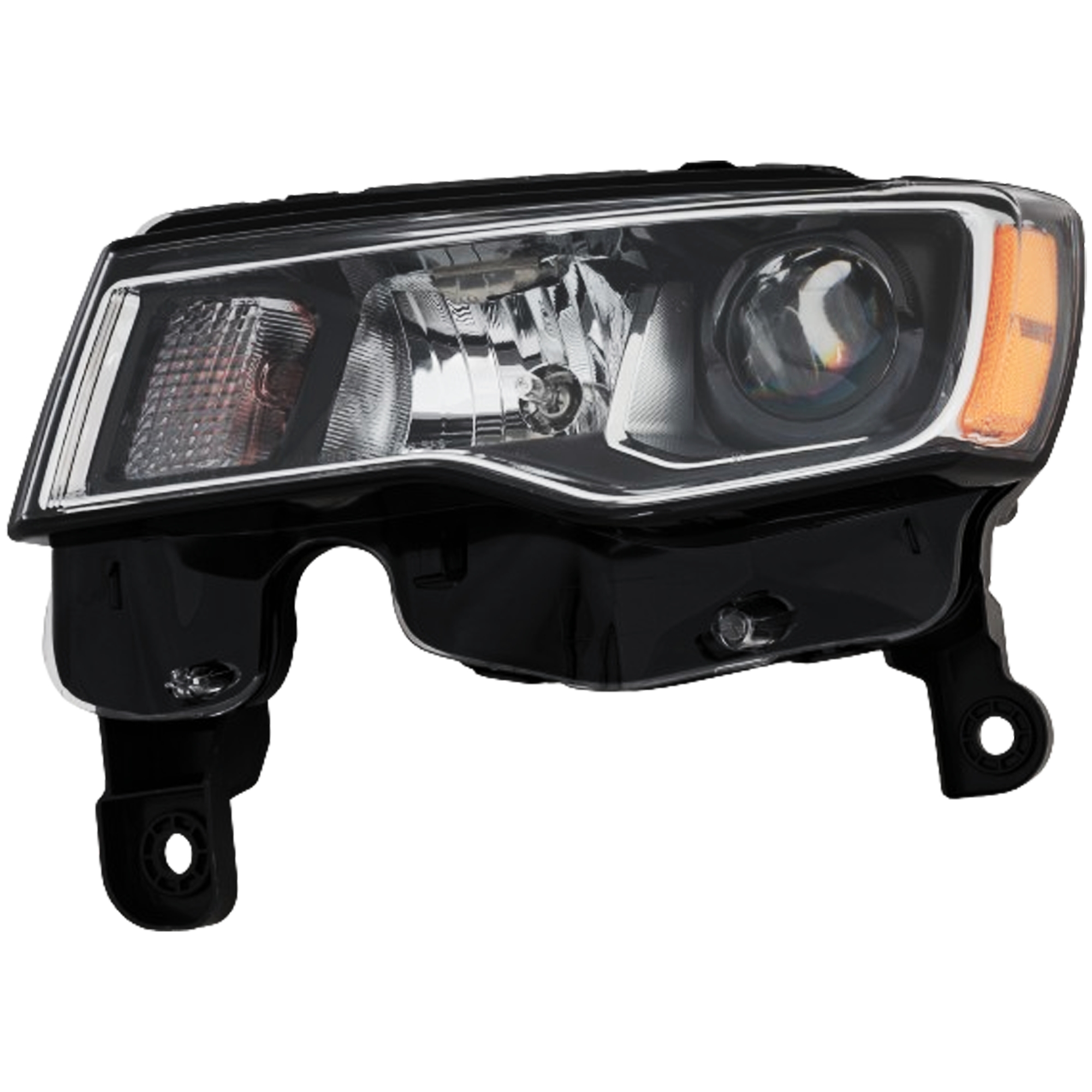 AM GRAND CHEROKEE WK 17-22 HEAD LAMP LH Assembly Halogen Chrome Trim Standard Type CAPA SKU RJ10010006Q Partslink CH2502297C OEM 68289235AE