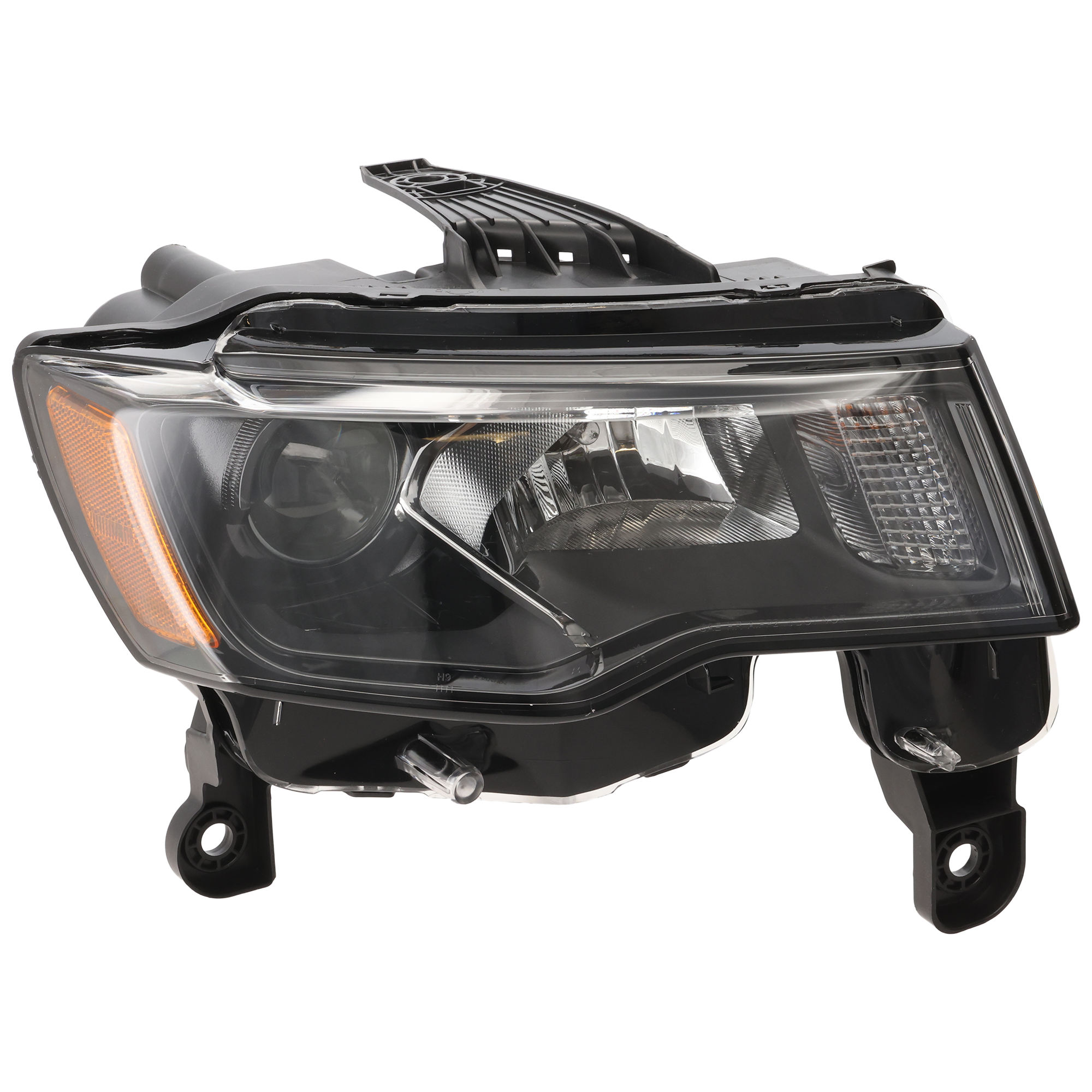 AM GRAND CHEROKEE WK 17-22 HEAD LAMP RH Assembly Halogen Black Trim Standard Type SKU RJ10010007 Partslink CH2503309 OEM 68266646AE