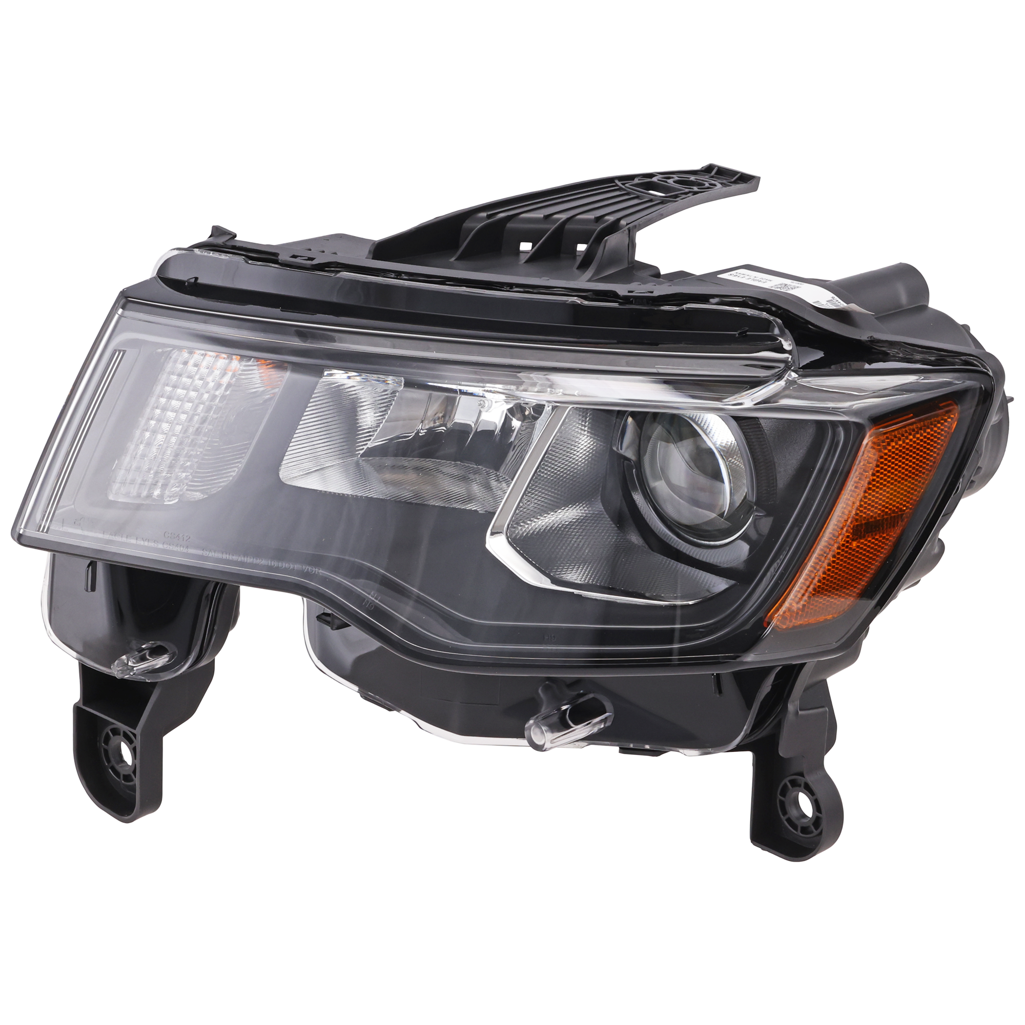 AM GRAND CHEROKEE WK 17-22 HEAD LAMP LH Assembly Halogen Black Trim Standard Type SKU RJ10010008 Partslink CH2502309 OEM 68266647AE