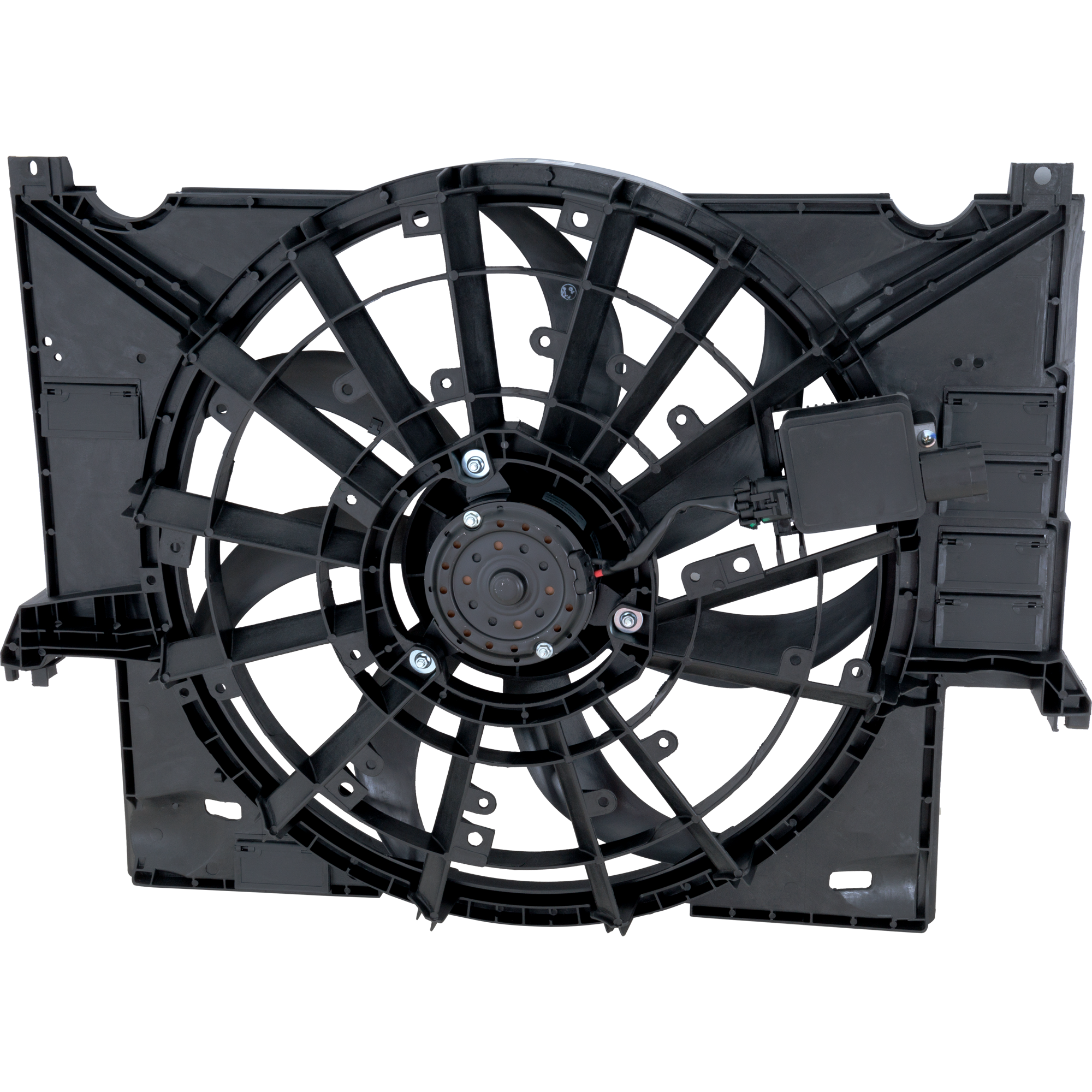 AM F PACE 18-22 RADIATOR FAN ASSEMBLY 2.0L Turbo w Control Module SKU RJ16090009 Partslink JA3115116 OEM T4A3312