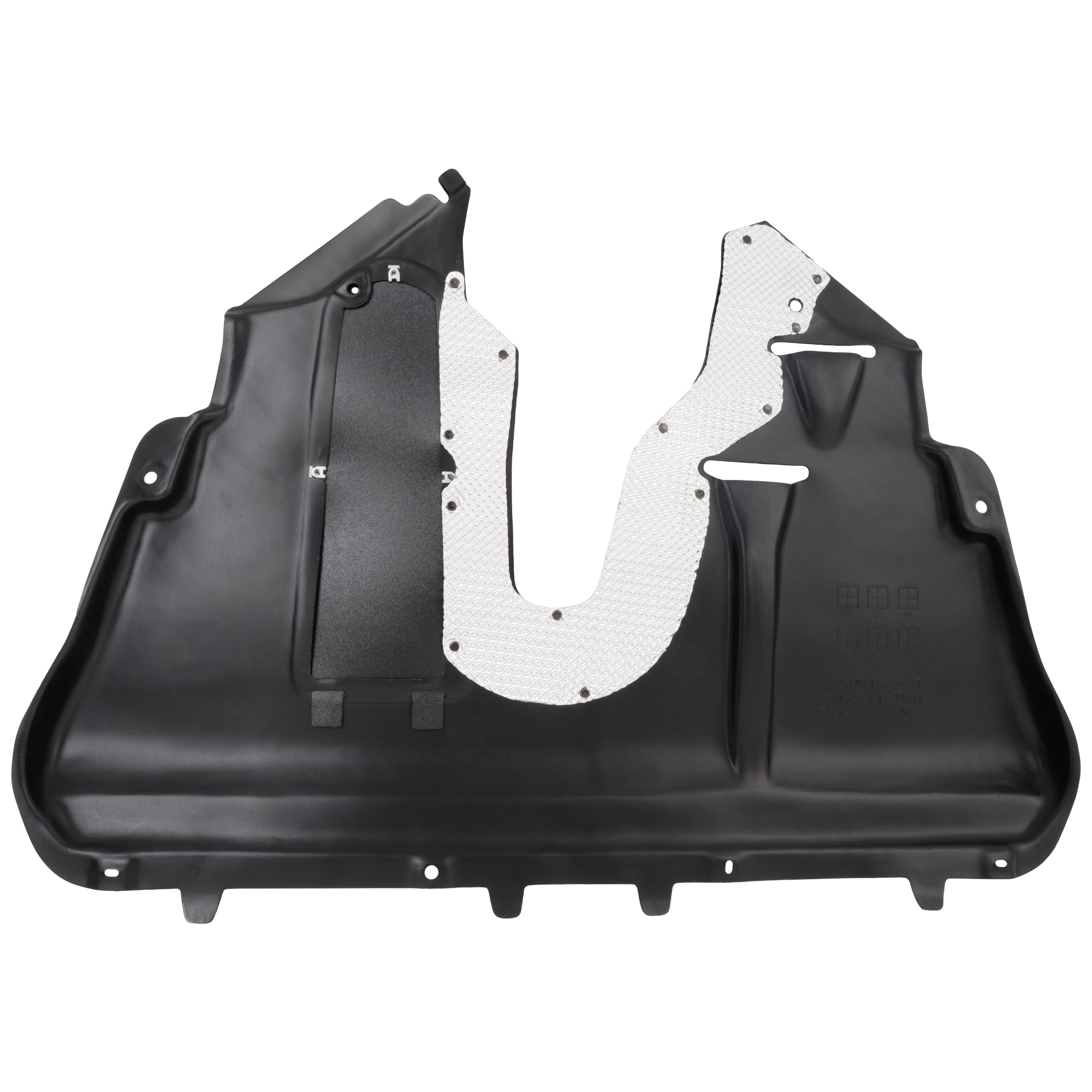 AM CHEROKEE 19-23 ENGINE SPLASH SHIELD Lower Vacuum Form w Aluminum Pad 2.0L Eng. All Wheel Drive Four Wheel Drive w o Insulation Foam SKU RJ31010013 Partslink CH1228185 OEM 68288227AC