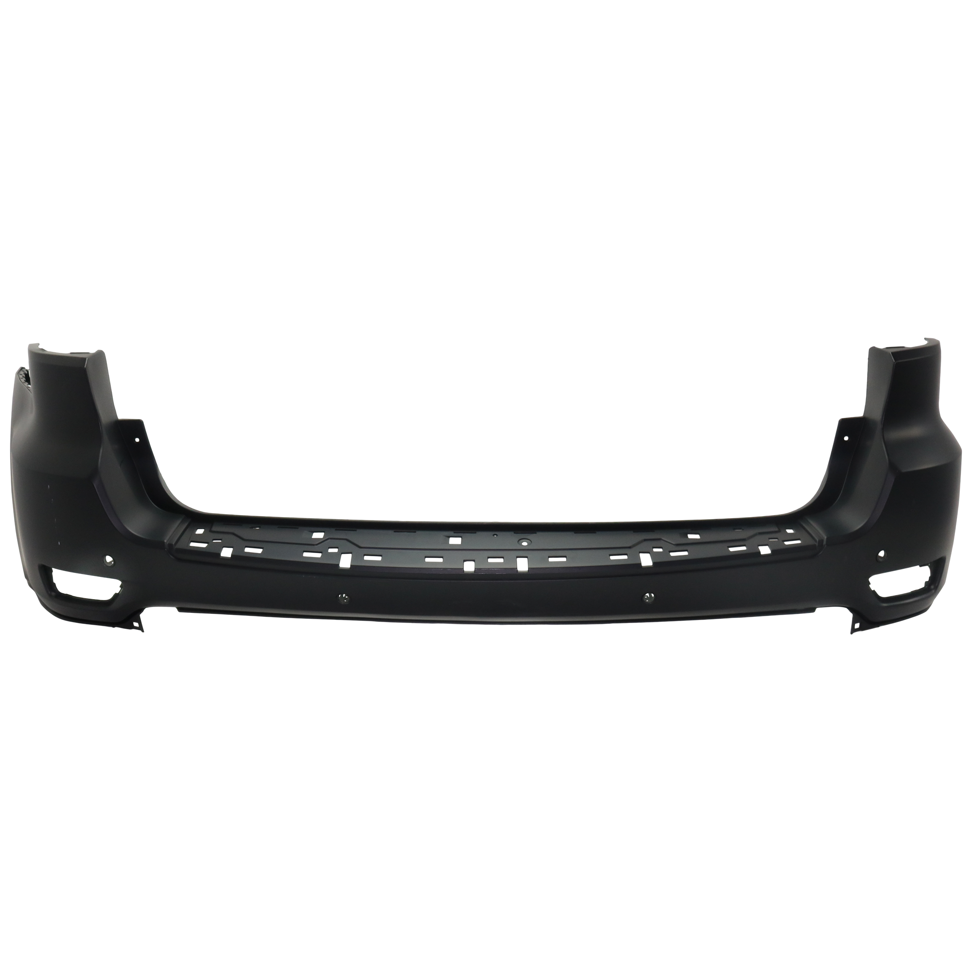AM GRAND CHEROKEE 16-22 REAR BUMPER COVER Upper Prmd 80th Anniversary Laredo Limited w o Limited X Pkg Overland Trailhawk Models w BSD and Parking Aid Sensor Holes w o Park Assist Sensor Holes SKU RJ76010009PQ Partslink CH1100A26C OEM 68310168AB