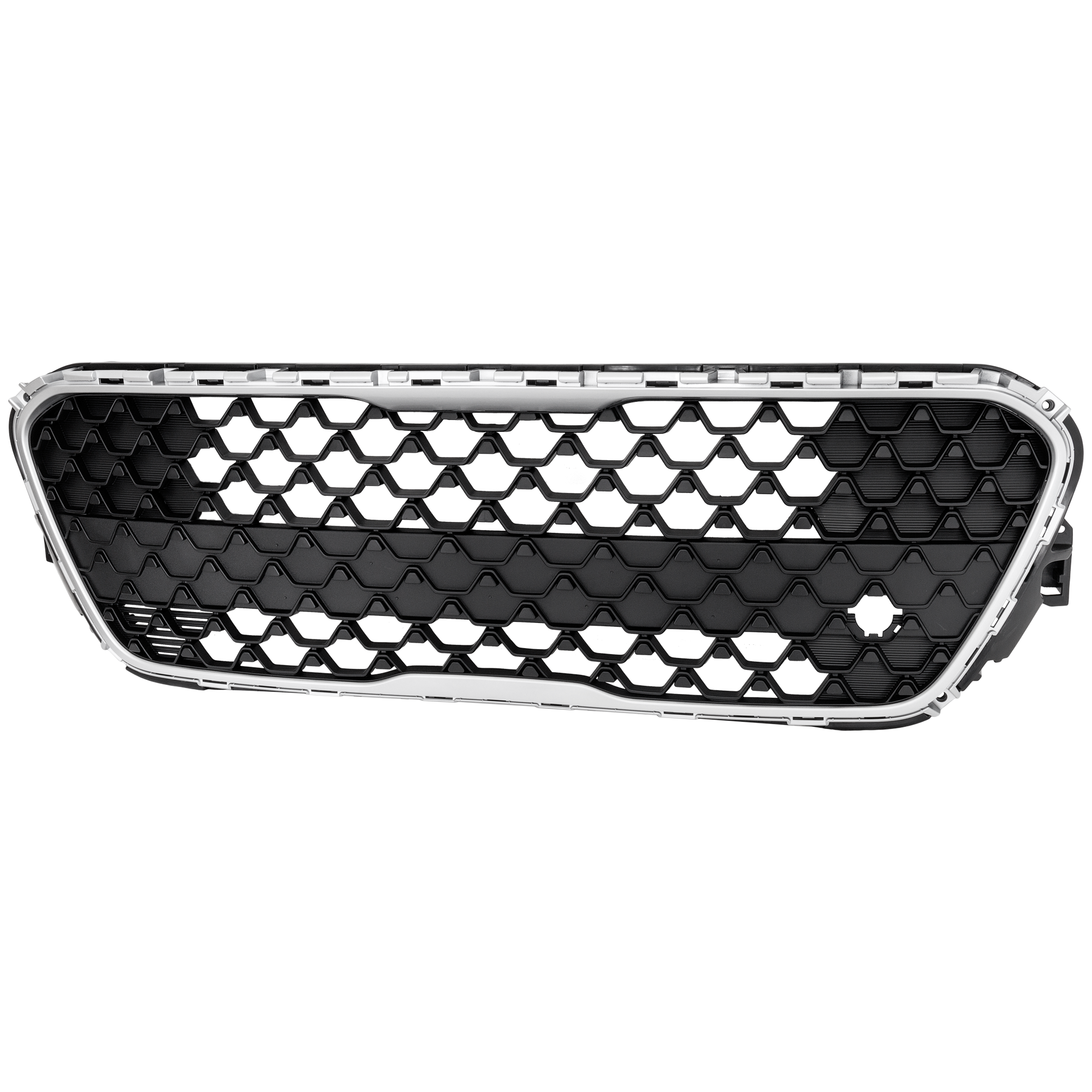 AM SOUL 20-22 FRONT BUMPER GRILLE Chrome Shell w Gray Insert LX S Models CAPA SKU RK01530035Q Partslink KI1036151C OEM 86530K0000