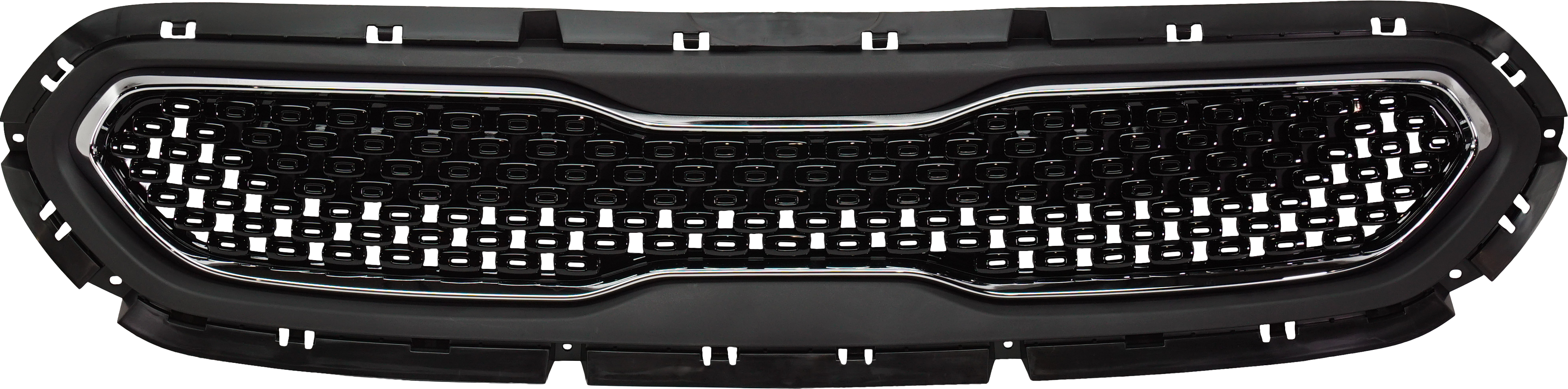 AM NIRO 17-19 GRILLE Painted Black w Chrome Frame EX FE LX S Touring Models SKU RK07010017 Partslink KI1200200 OEM 86350G5000