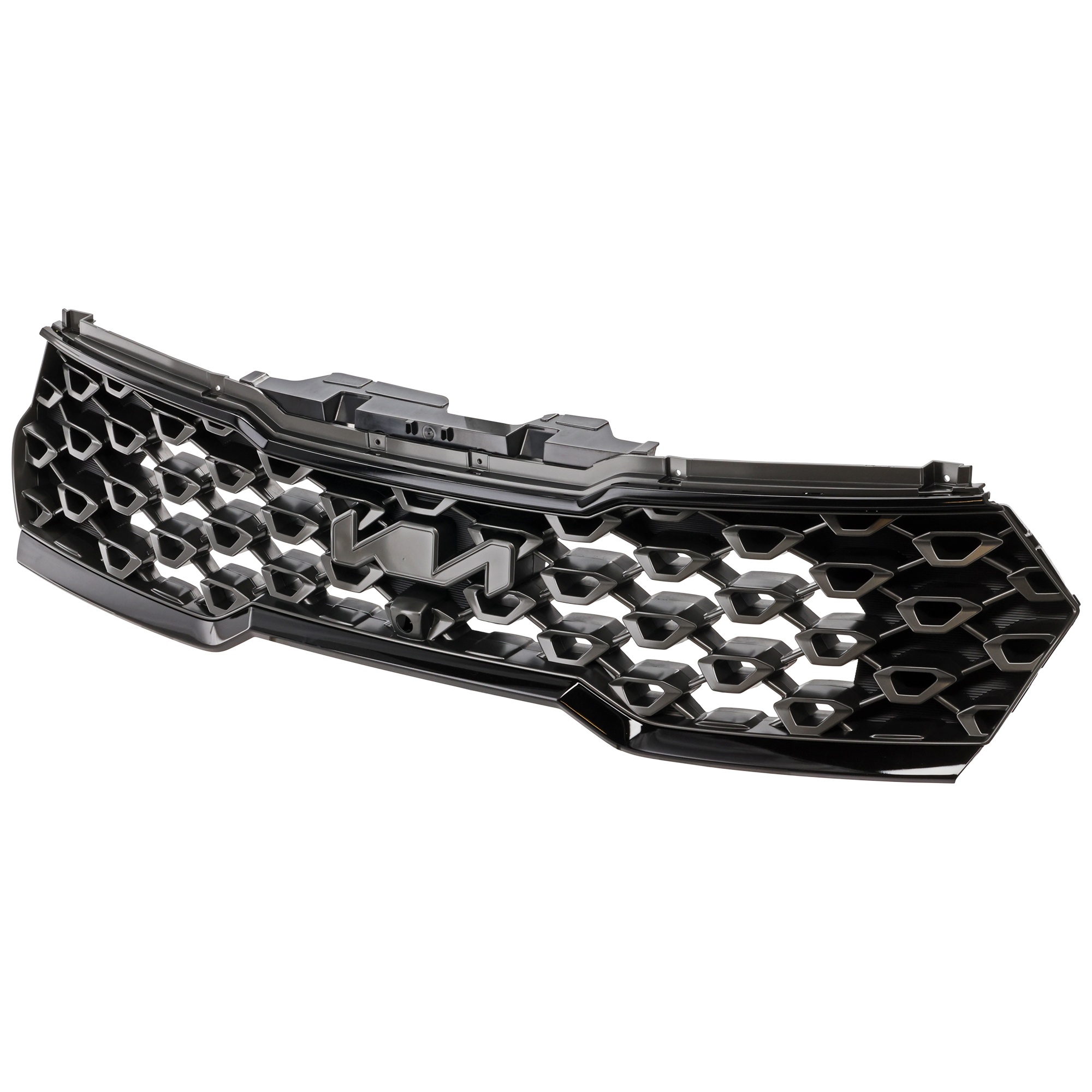 AM SORENTO 22-23 GRILLE Painted Silver Shell and Insert w Black Molding SX Prestige Model w Camera Hole CAPA SKU RK07010056Q Partslink KI1200231C OEM 863A0R5810