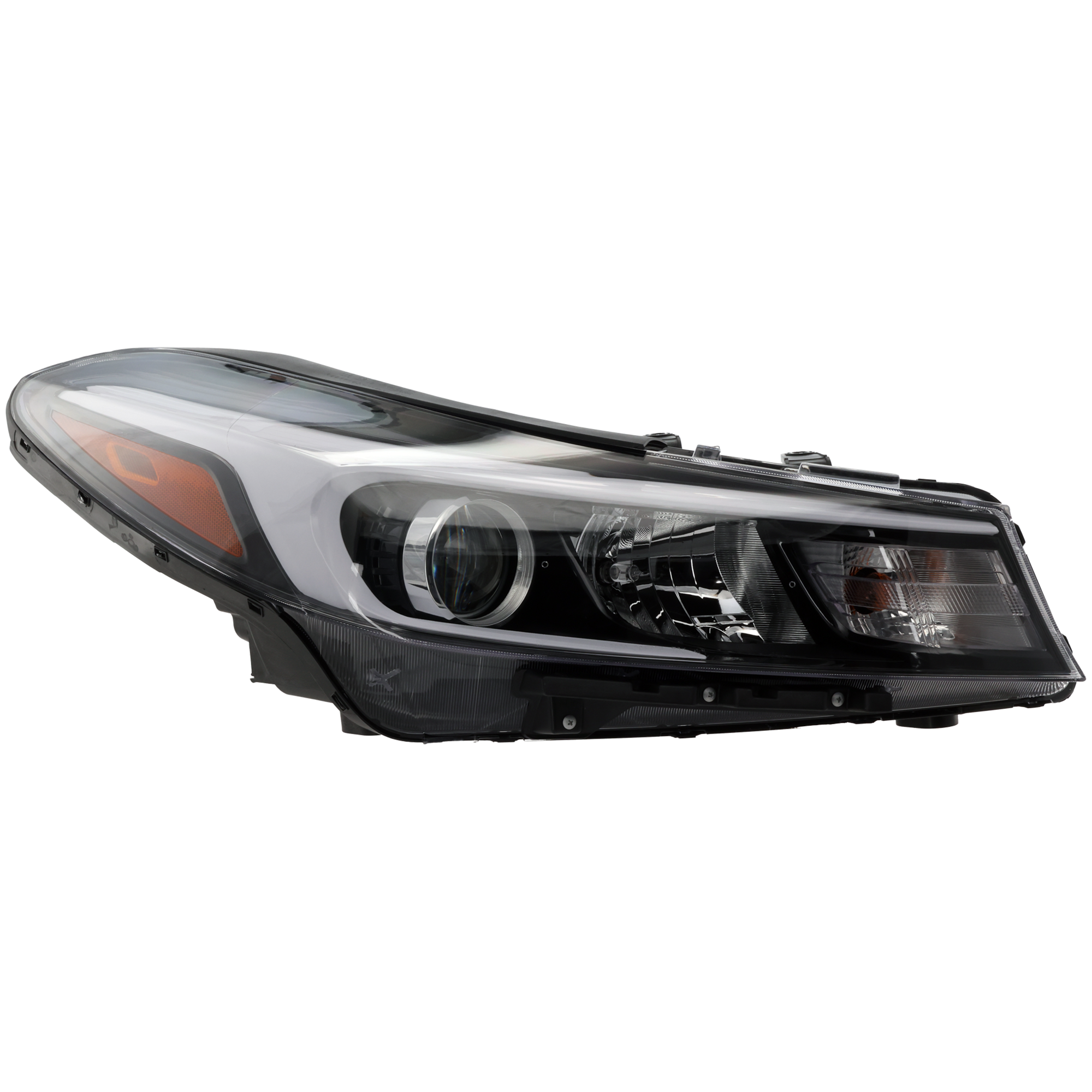 AM FORTE FORTE5-17-18 HEAD LAMP RH Assembly Halogen w o LED Position Light To 7-4-17 SKU RK10010011 Partslink KI2503201 OEM 92102B0700