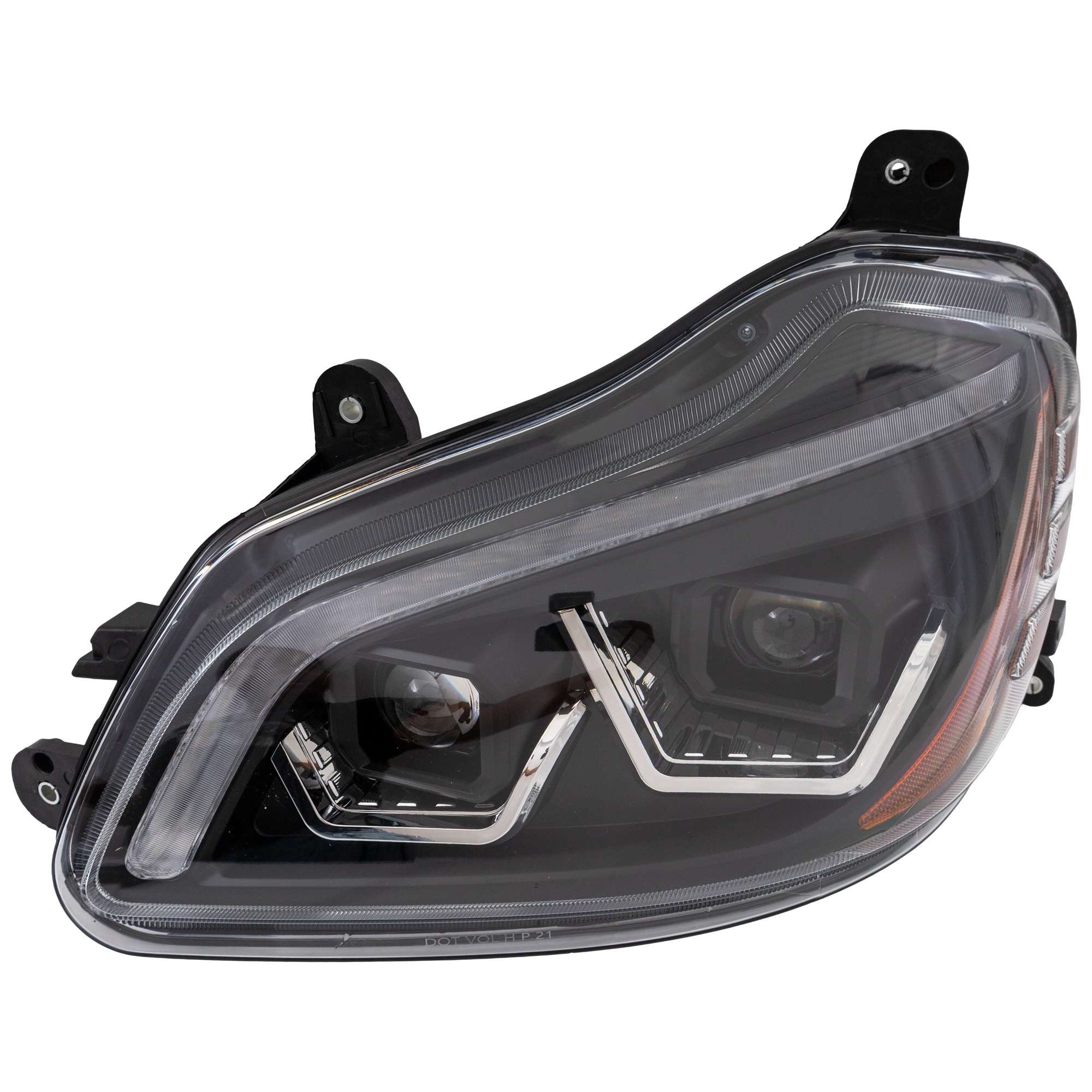 AM T680 HD TRUCK 13-22 HEAD LAMP LH Assembly Performance LED w Black LED Strip 12V SKU RK10010070 HDU OEM P54610310000
