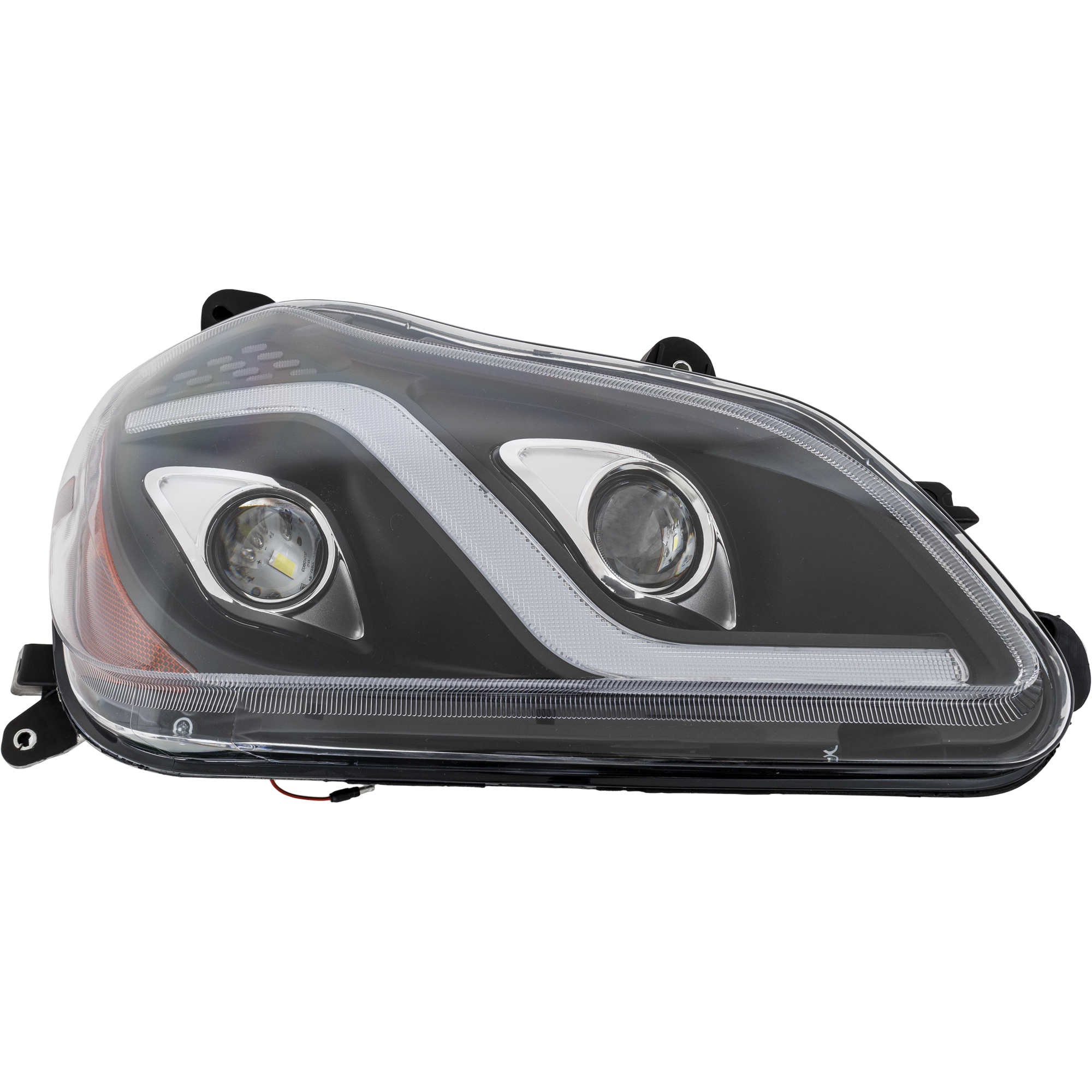 AM T680 HD TRUCK 13-22 HEAD LAMP RH Assembly Performance LED w Long Black LED Strip 12V SKU RK10010073 HDU OEM P54610310000R