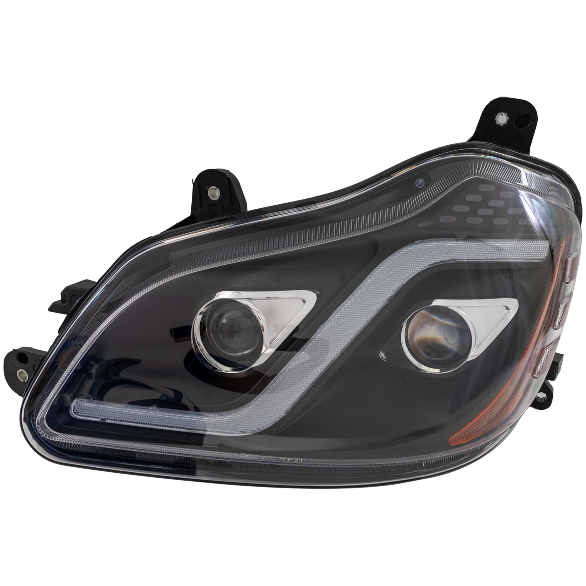 AM T680 HD TRUCK 13-22 HEAD LAMP LH Assembly Performance LED w Long Black LED Strip 12V SKU RK10010074 HDU OEM P54610310000