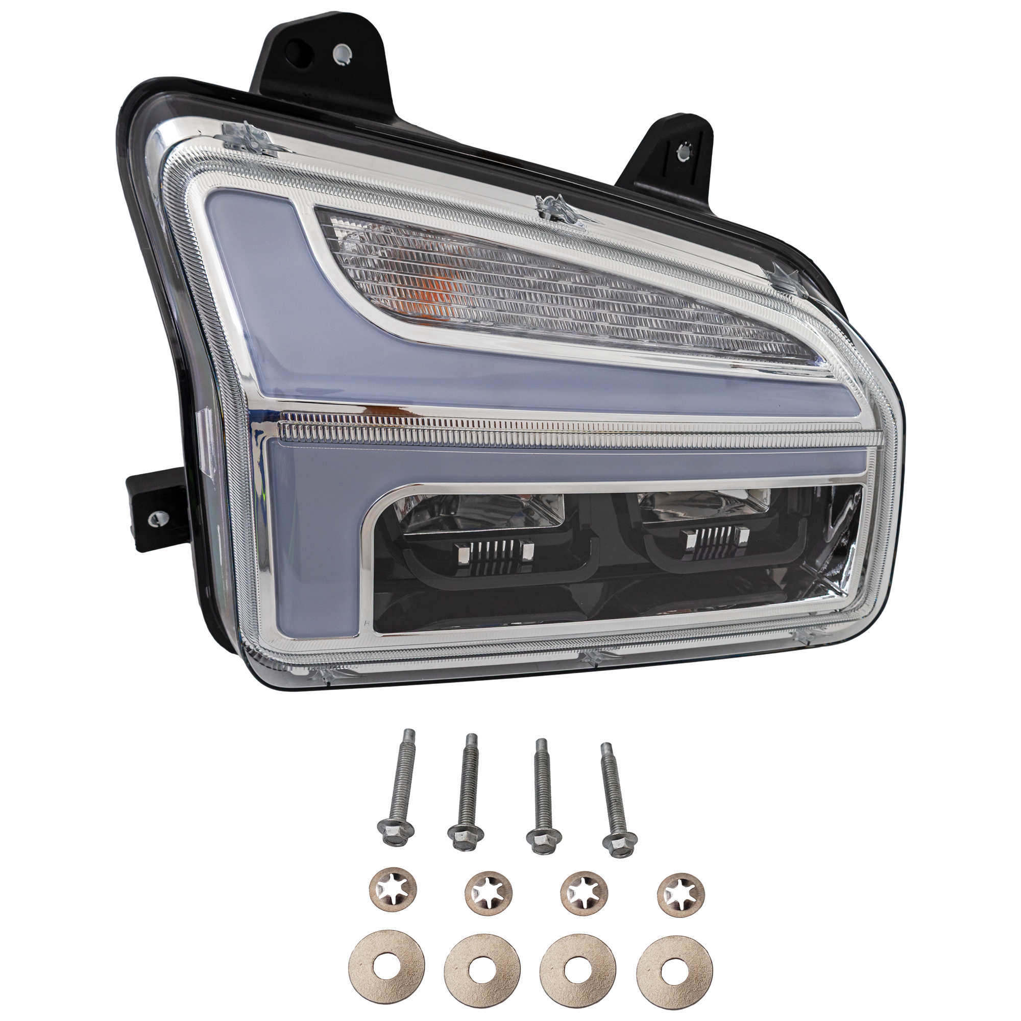 AM T880 HD TRUCK 14-24 HEAD LAMP RH Assembly LED Chrome Performance 12V SKU RK10010105 HDA OEM Heavy Duty