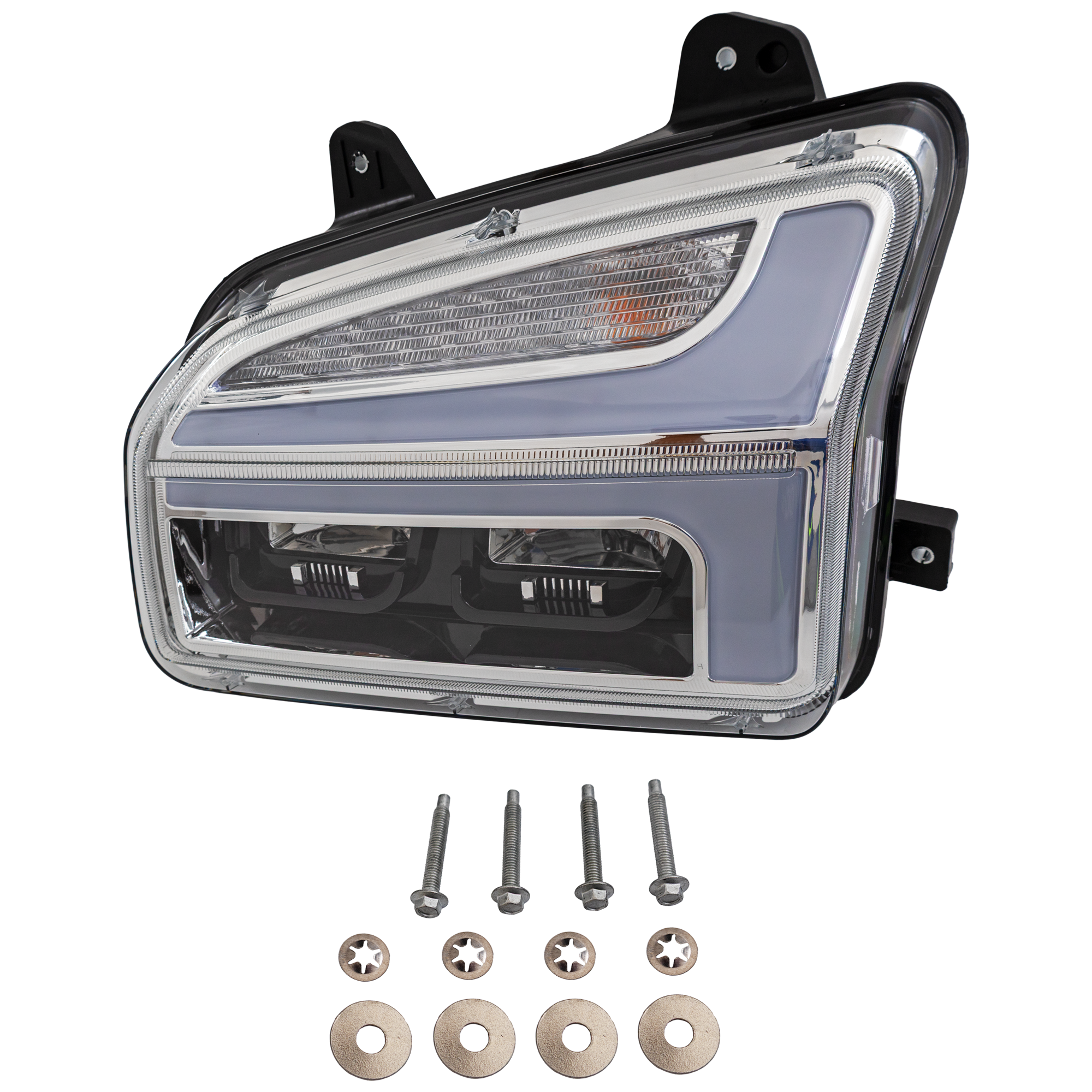 AM T880 HD TRUCK 14-24 HEAD LAMP LH Assembly LED Chrome Performance 12V SKU RK10010106 HDA OEM Heavy Duty