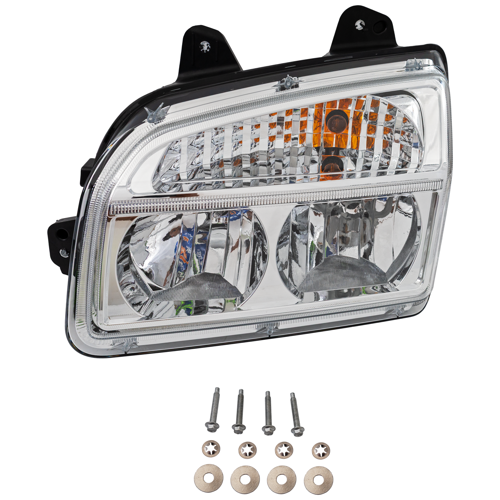 AM T680 HD TRUCK 14-24 HEAD LAMP RH Assembly Halogen Chrome Interior 12V SKU RK10010109 HDA OEM Heavy Duty