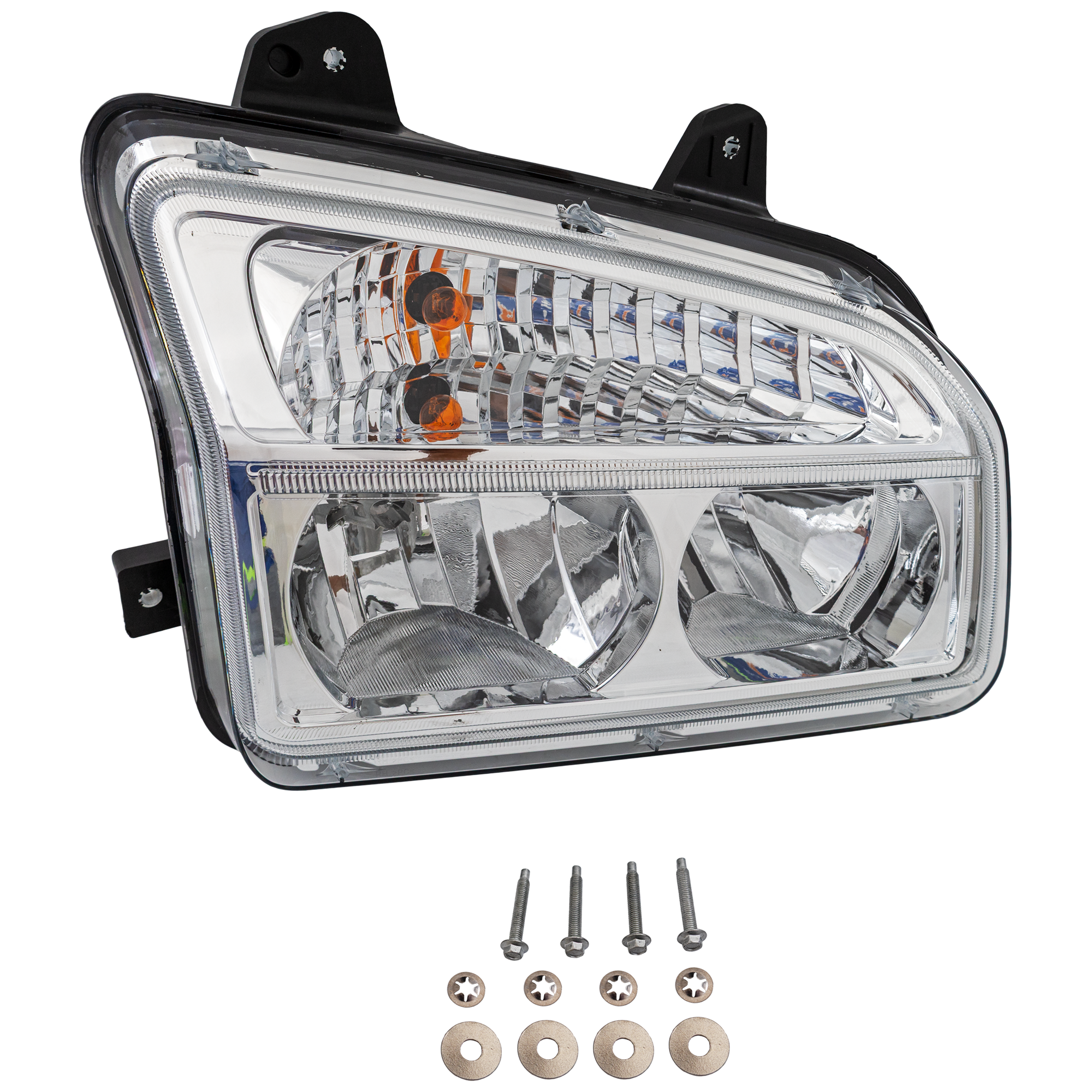 AM T680 HD TRUCK 14-24 HEAD LAMP LH Assembly Halogen Chrome Interior 12V SKU RK10010110 HDA OEM Heavy Duty