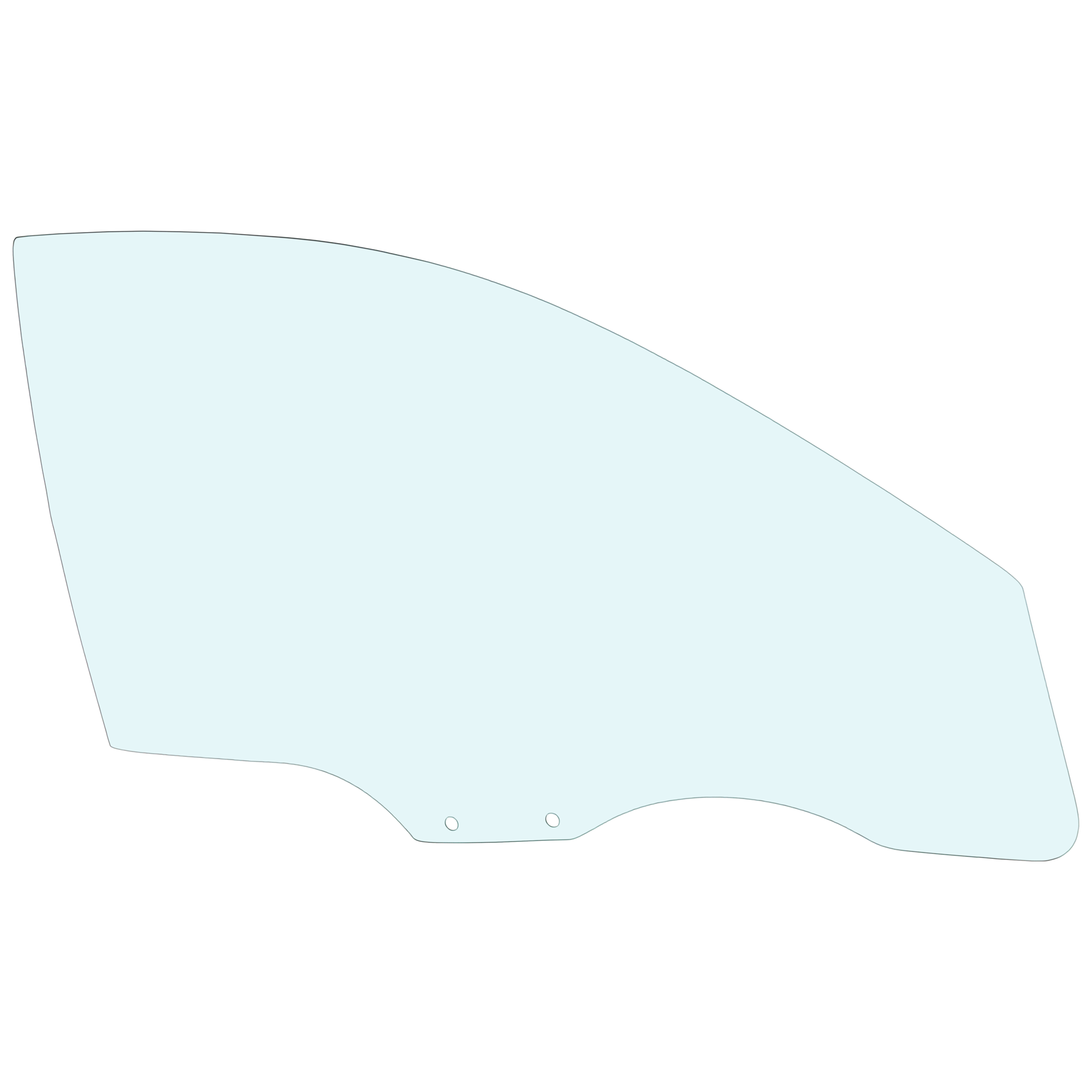 AM KIA RIO 01-05 FRONT DOOR GLASS RH Green Tint SKU RK48010003 OEM 0K30C58511