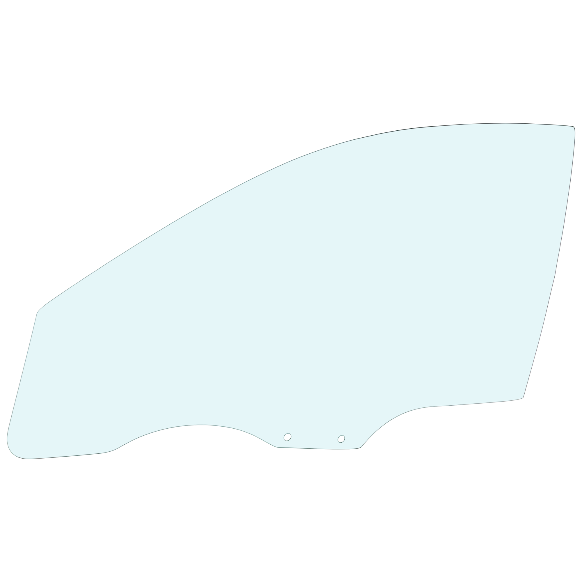 AM KIA RIO 01-05 FRONT DOOR GLASS LH Green Tint SKU RK48010004 OEM 0K30C59511