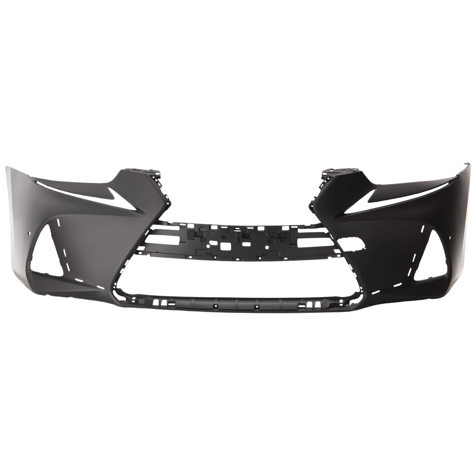 AM IS300 IS350-18-20 FRONT BUMPER COVER Primed w F Sport Pkg. and Park Distance Sensor Holes w o Headlight Washer Holes SKU RL01030046P Partslink LX1000369 OEM 521195E972