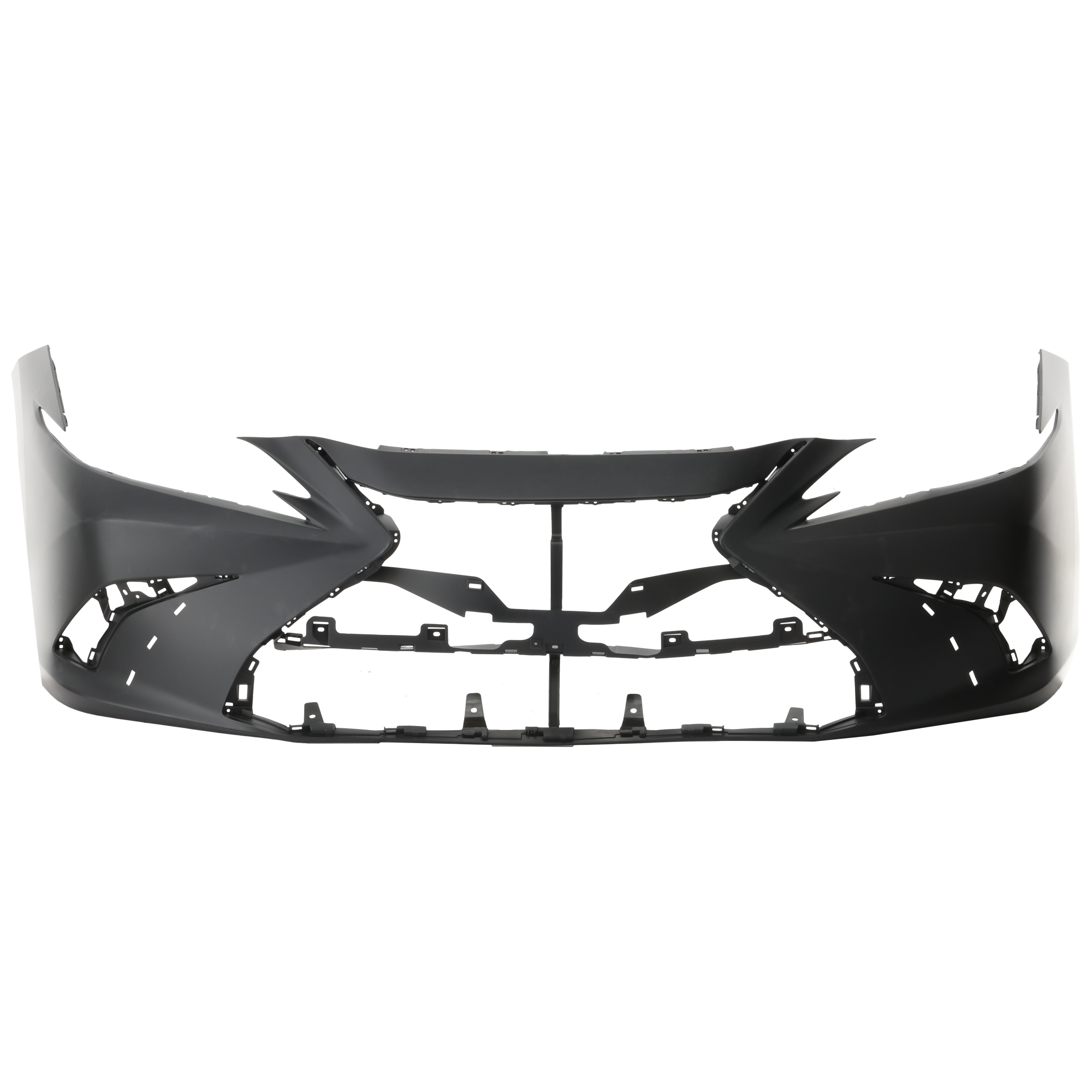 AM ES250-21-24 ES300H ES350-19-24 FRONT BUMPER COVER Primed w F Sport Pkg North America Built Vehicle w o PDC Sensor Holes CAPA SKU RL01030063PQ Partslink LX1000358C OEM 521190X949