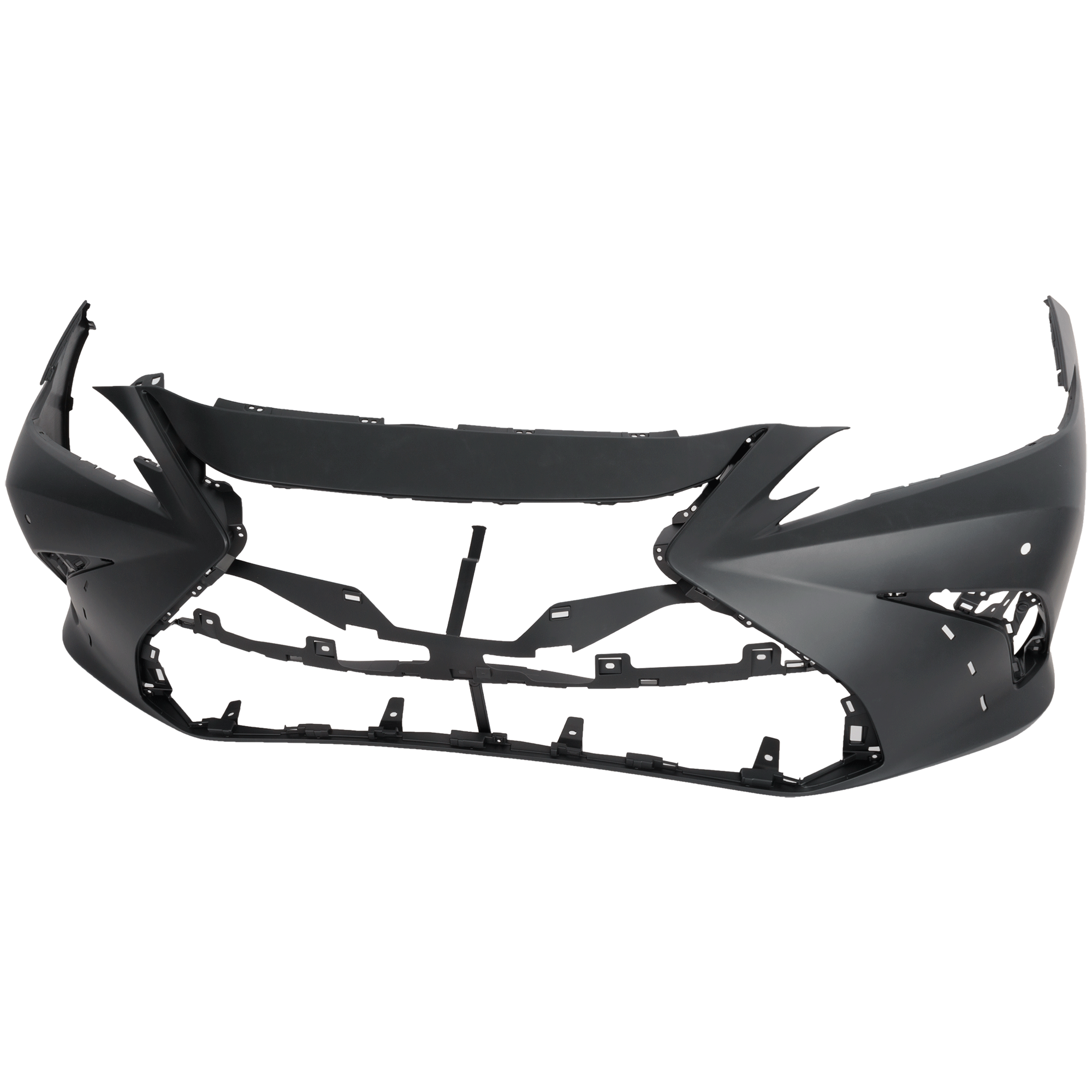 AM ES250-21-24 ES300H ES350-19-24 FRONT BUMPER COVER Primed w F Sport Pkg North America Built Vehicle w PDC Sensor Holes CAPA SKU RL01030064PQ Partslink LX1000359C OEM 521190X950