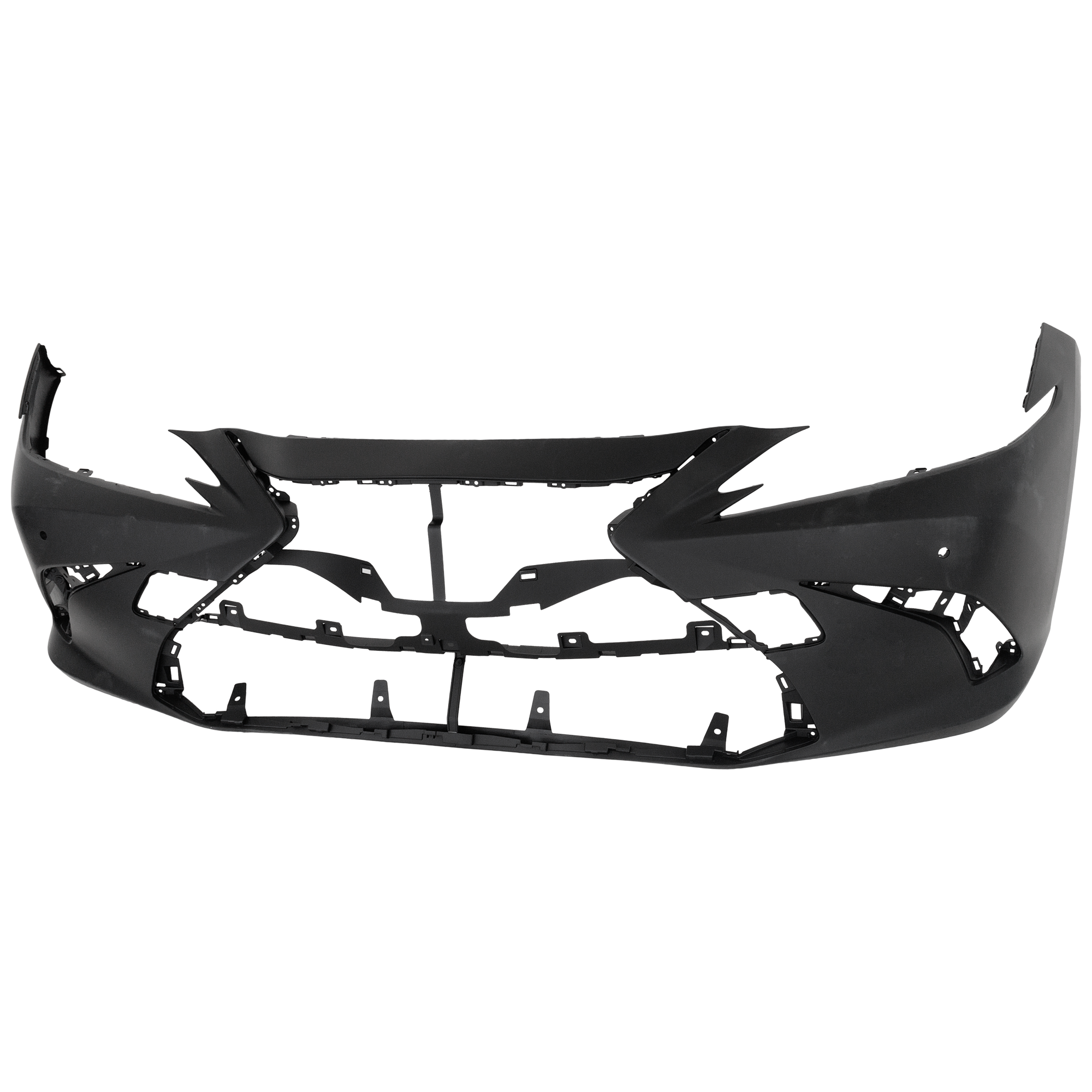 AM ES250-21-21 ES300H ES350-19-21 FRONT BUMPER COVER Primed ES250 ES350 w o F Sport Pkg w PDC Sensor Holes Japan Built Vehicle SKU RL01030078P Partslink LX1000361 OEM 521193T943
