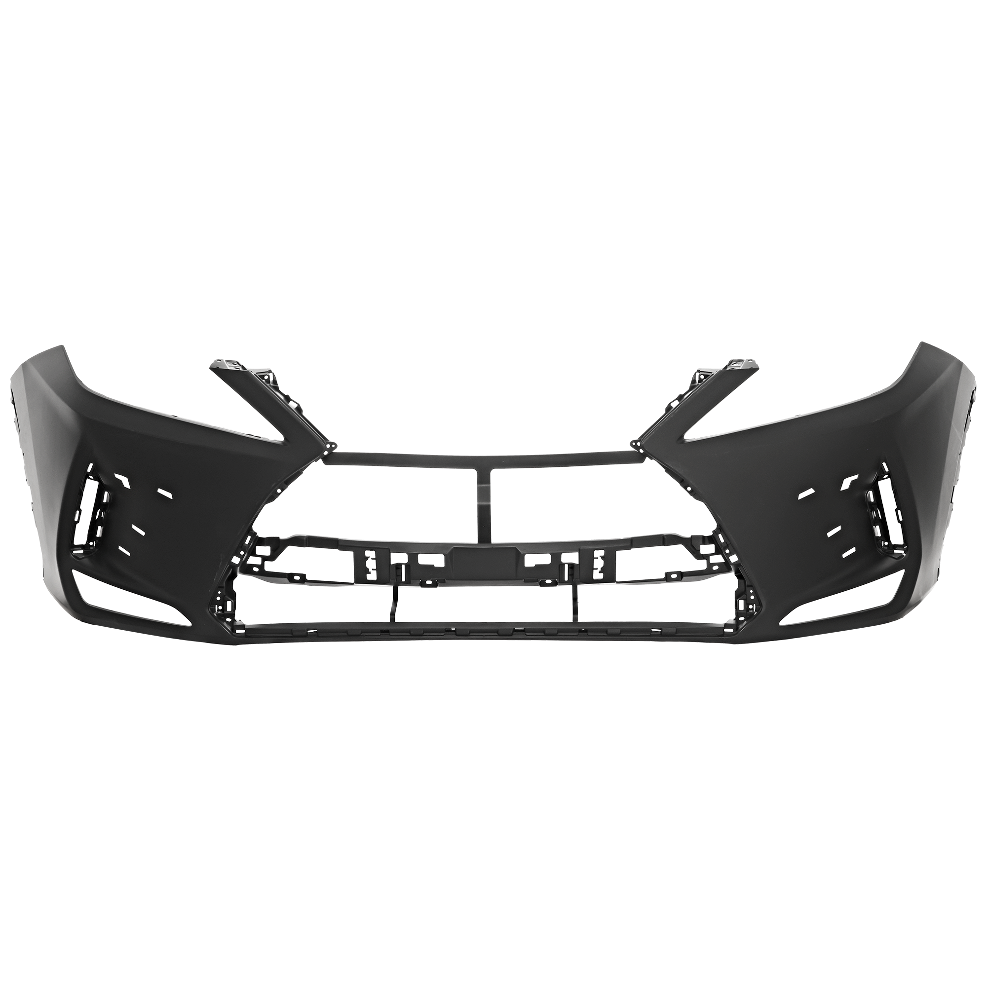 AM RX350 RX350L RX450H 20-22 FRONT BUMPER COVER Primed w F Sport Package w o Parking Aid Sensor Holes and Headlight Washer Holes SKU RL01030101P Partslink LX1000382 OEM 521190E946
