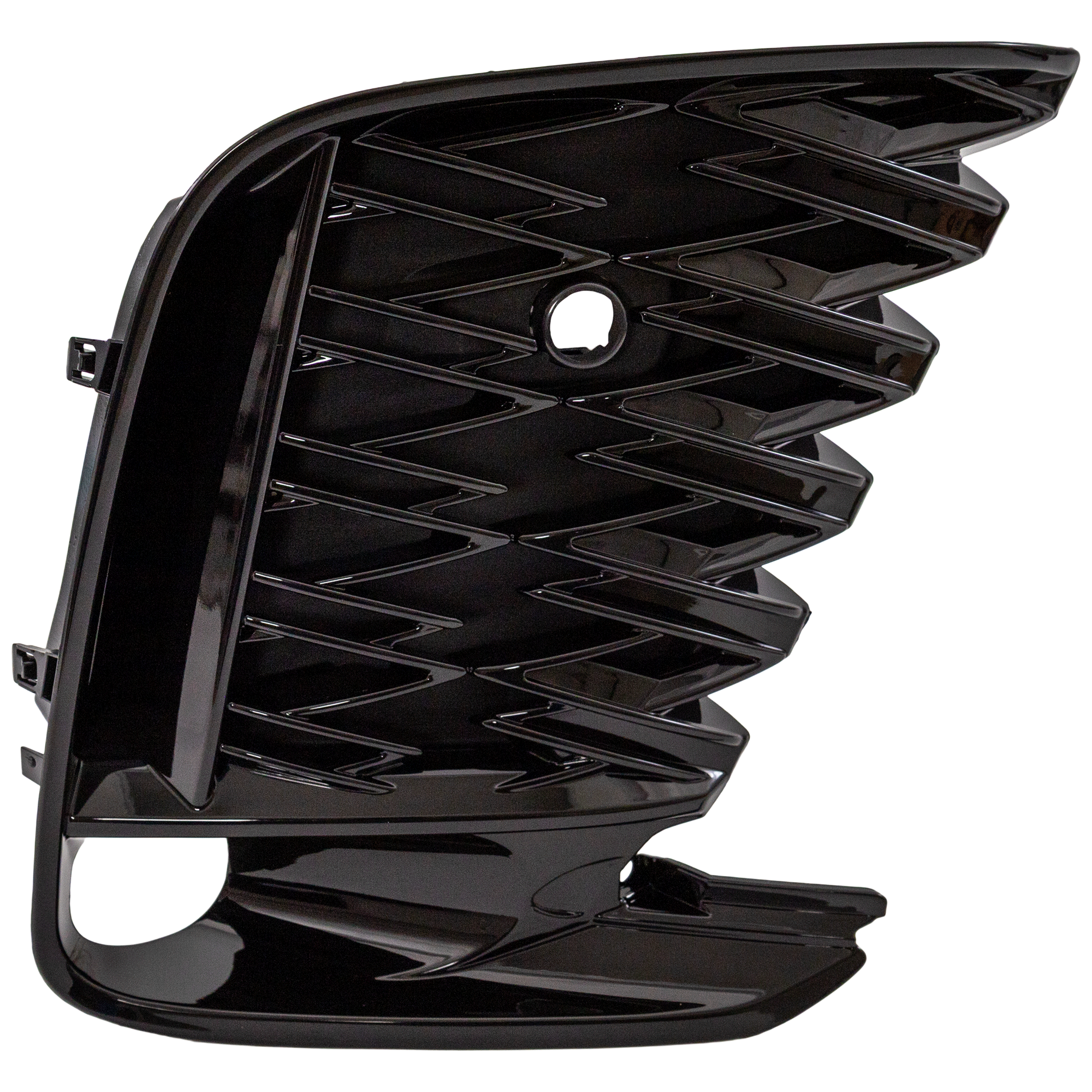 AM RX350 RX500H 23-24 FRONT BUMPER GRILLE RH Primed w F Sport Package and Parking Aid Sensor Holes w o Cornering Lamps SKU RL01530045 Partslink LX1039156 OEM 531030E050