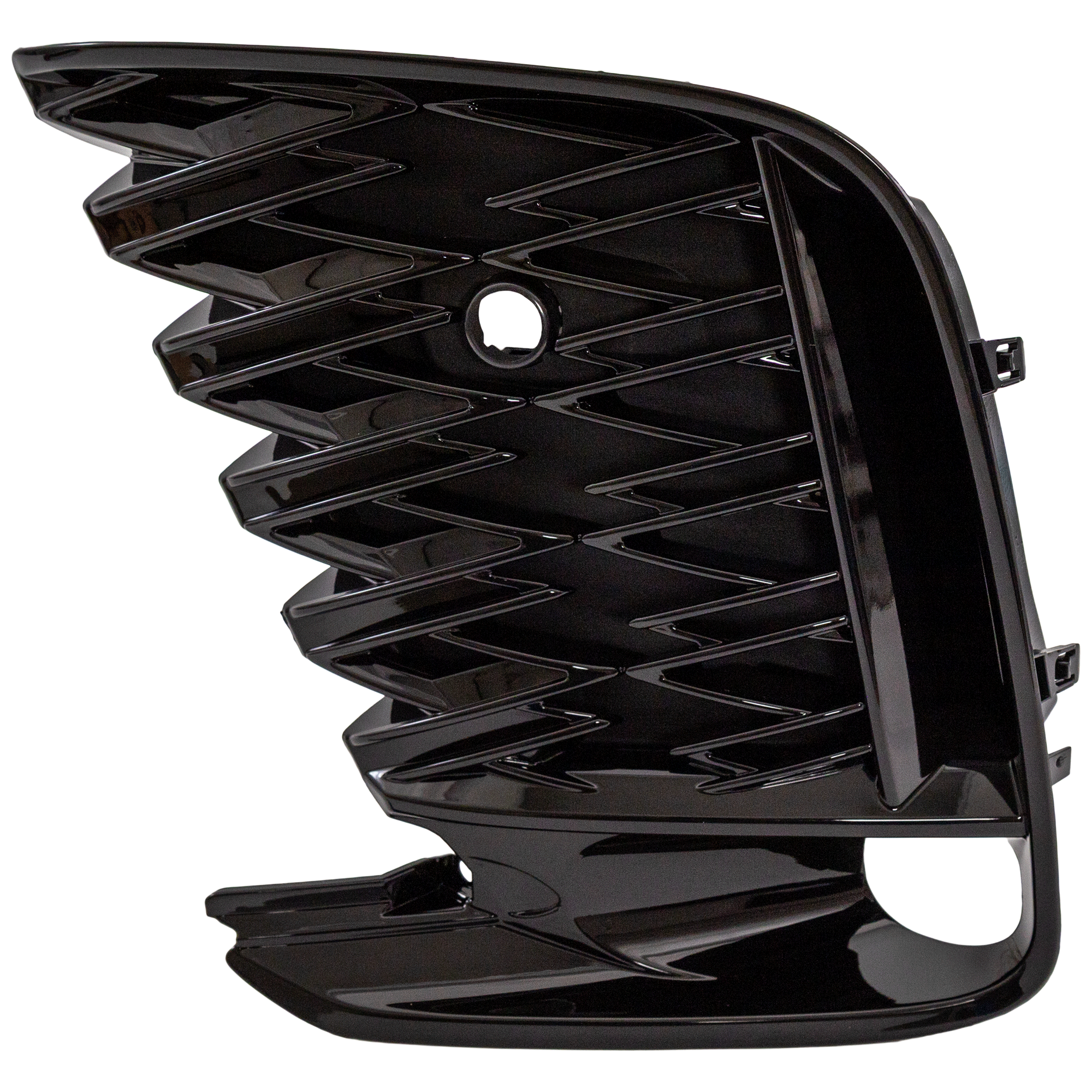AM RX350 RX500H 23-24 FRONT BUMPER GRILLE LH Primed w F Sport Package and Parking Aid Sensor Holes w o Cornering Lamps SKU RL01530046 Partslink LX1038156 OEM 531040E050