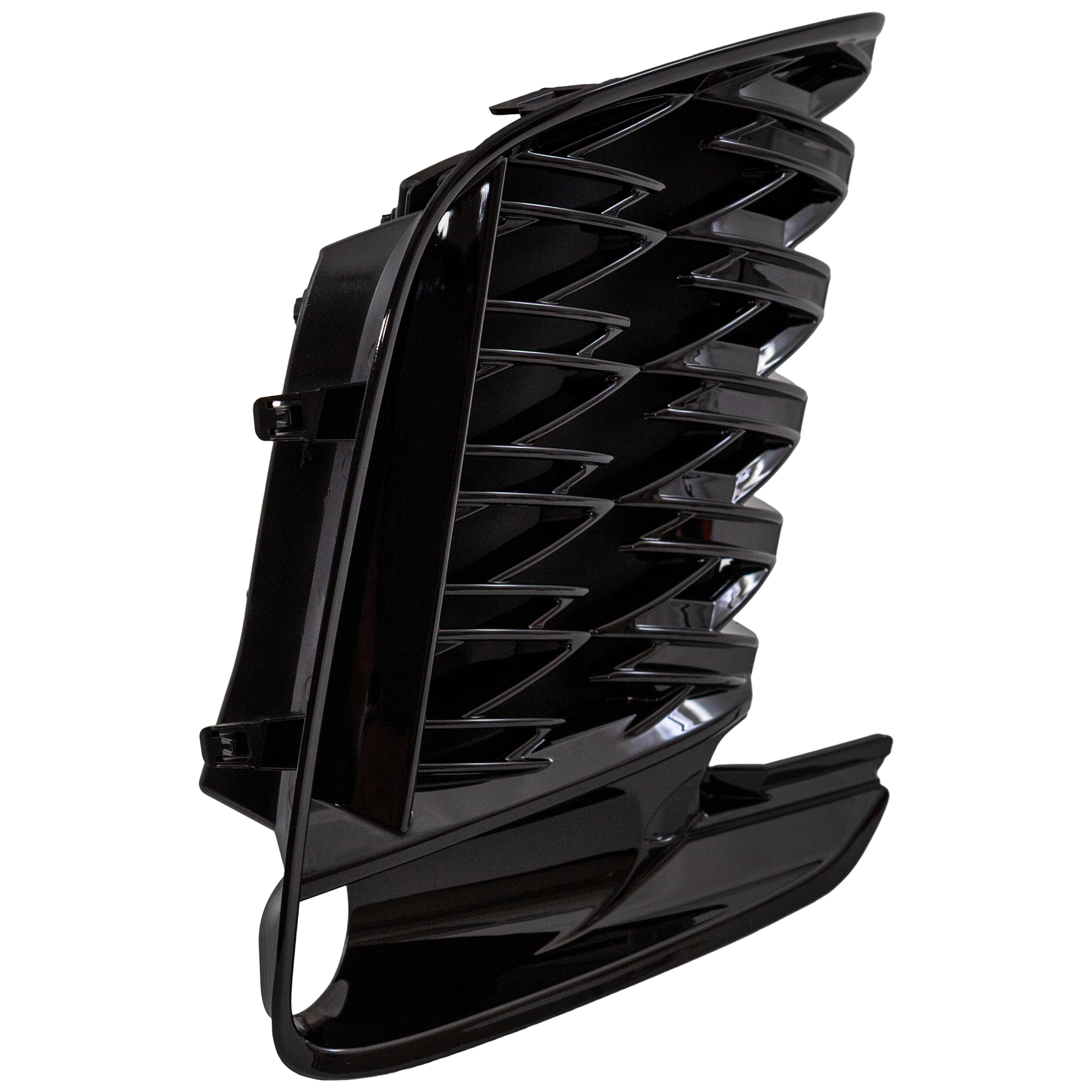 AM RX350 RX500H 23-24 FRONT BUMPER GRILLE RH Primed w F Sport Package w o Cornering Lamps and Parking Aid Sensor Holes SKU RL01530049 Partslink LX1039154 OEM 531030E070