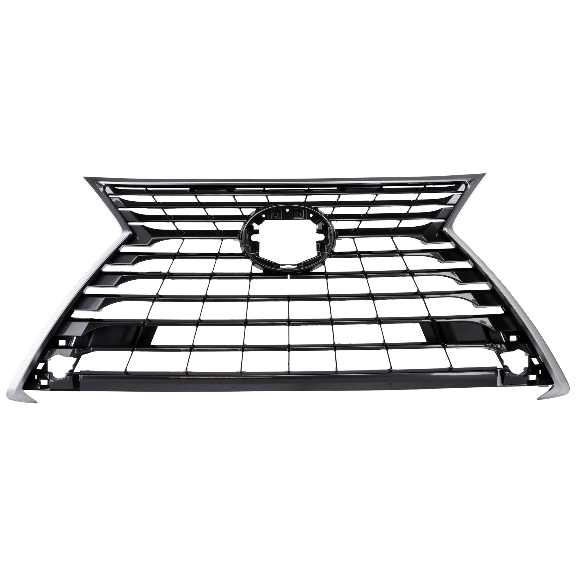 AM NX300H NX300-18-19 GRILLE Painted Silver Gray w Satin Frame w o Park Distance Control Sensor Holes NX300 w o F Sport Pkg CAPA SKU RL07010032Q Partslink LX1200197C OEM 5310178180