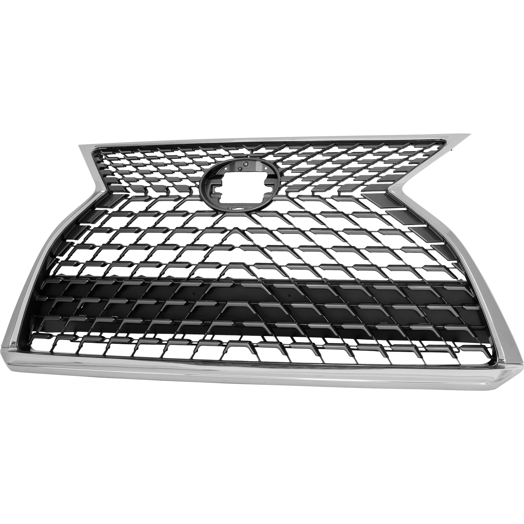 AM RX350 RX450H 20-22 GRILLE Chrome Shell Painted Dark Gray Insert RX350-350L Canada Built Vehicle w o F Sport Pkg Parking Aid Sensor Holes and Camera Hole SKU RL07010049 Partslink LX1200211 OEM 531010E390