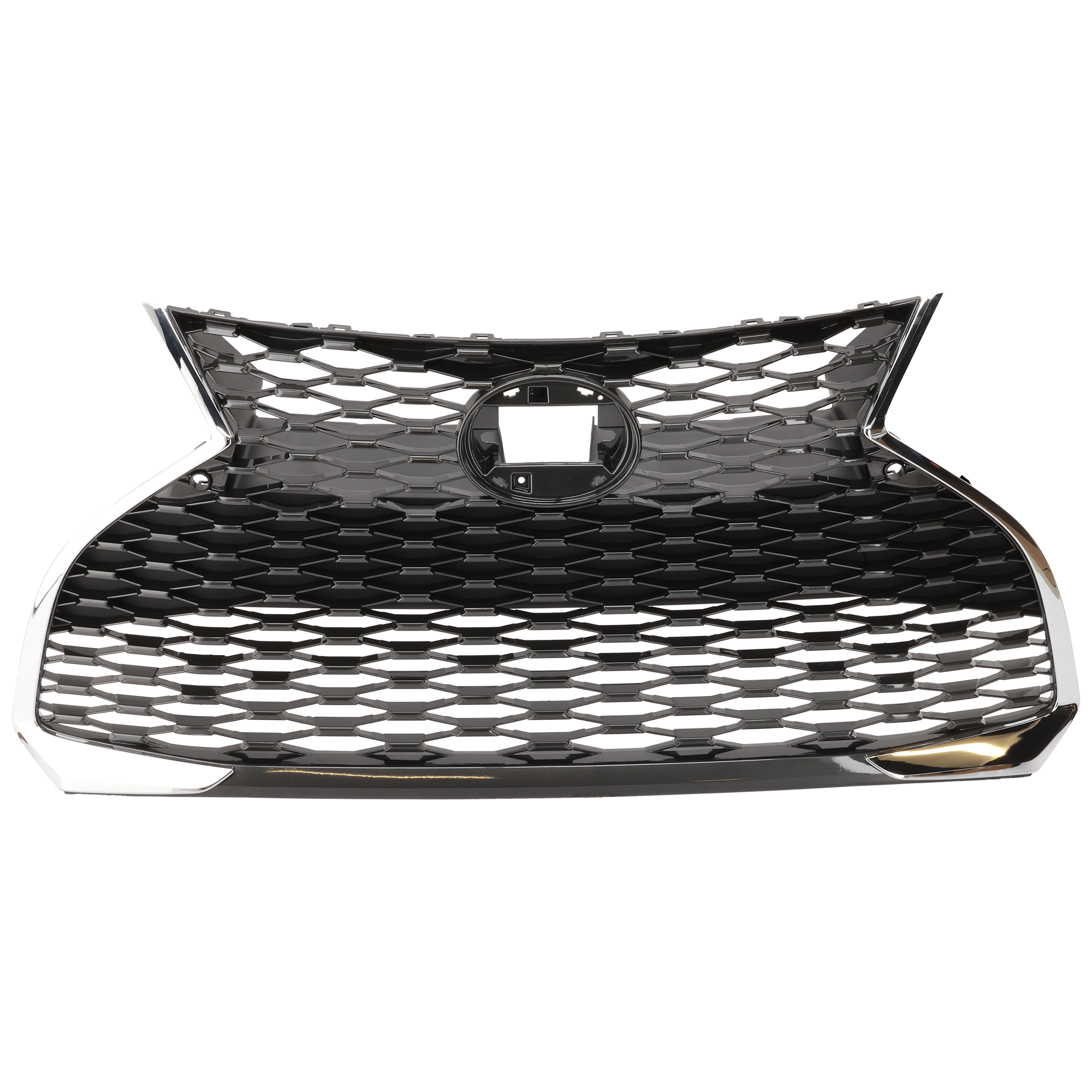 AM IS350 IS300-21-25 GRILLE Chome Shell Black Trim Base Model w Parking Assist Sensor Hole w o Front View Camera And F Sport Package SKU RL07010059 Partslink LX1200235 OEM 5310153A80