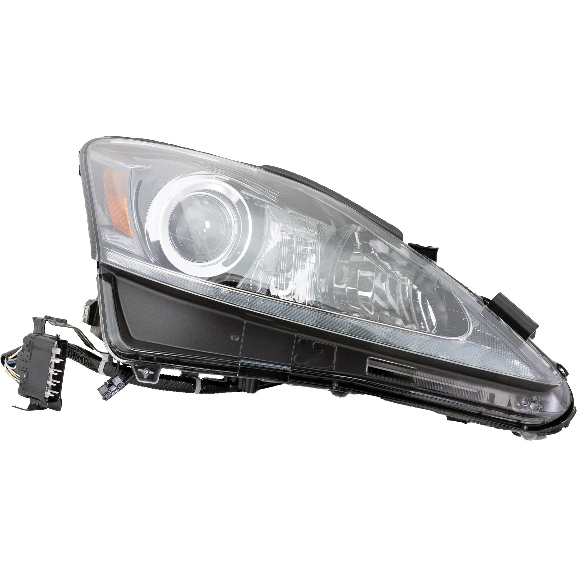 AM IS250 IS350-12-13 HEAD LAMP RH Lens and Housing HID Xenon w o HID Kit Exc. C Model CAPA SKU RL10010003Q Partslink LX2519134C OEM 8114553543