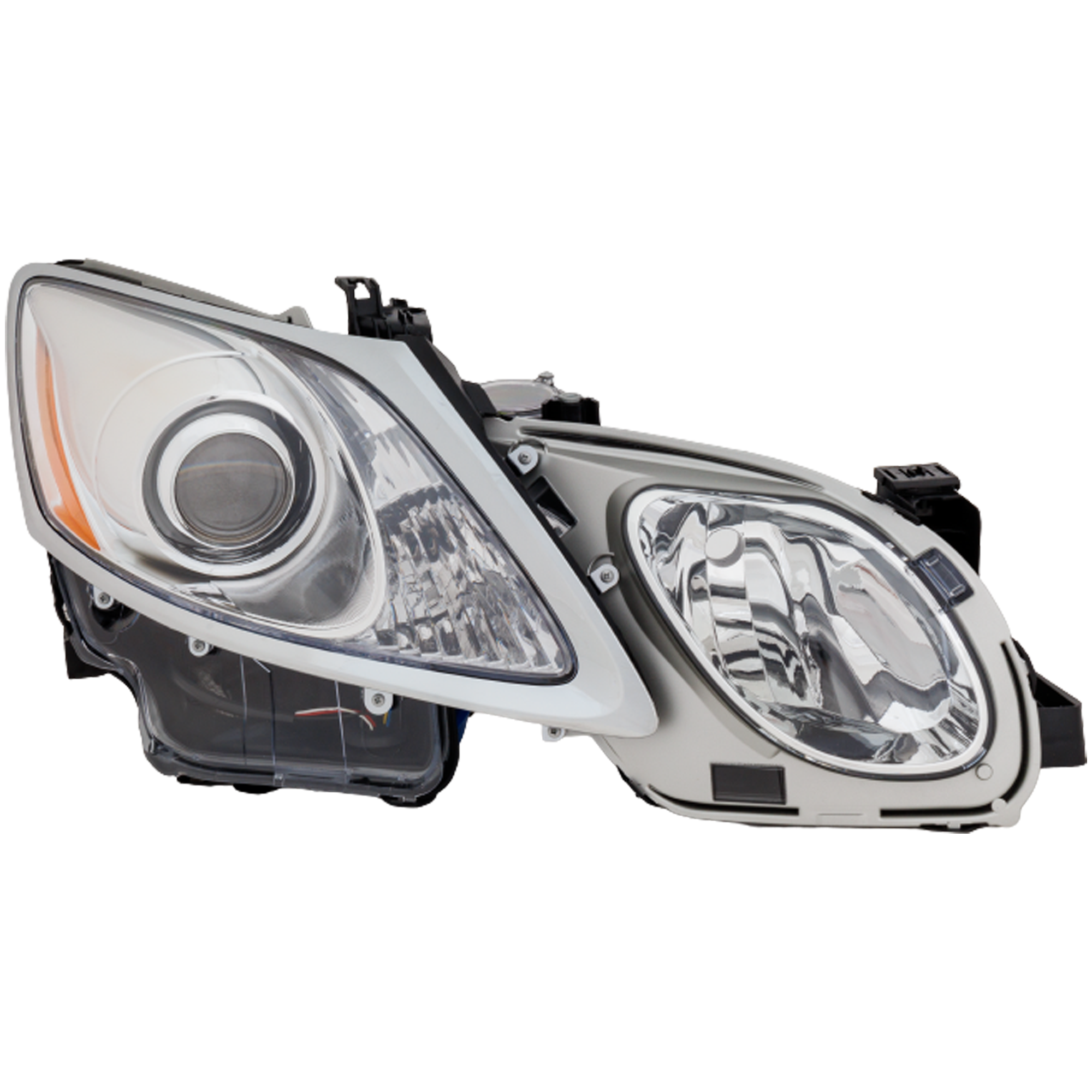 AM GS 350-430-460-07-11 HEAD LAMP RH Lens and Housing Halogen w Adaptive Headlight w o Headlight Washer Holes SKU RL10010061 Partslink LX2519164 OEM 8114030B41