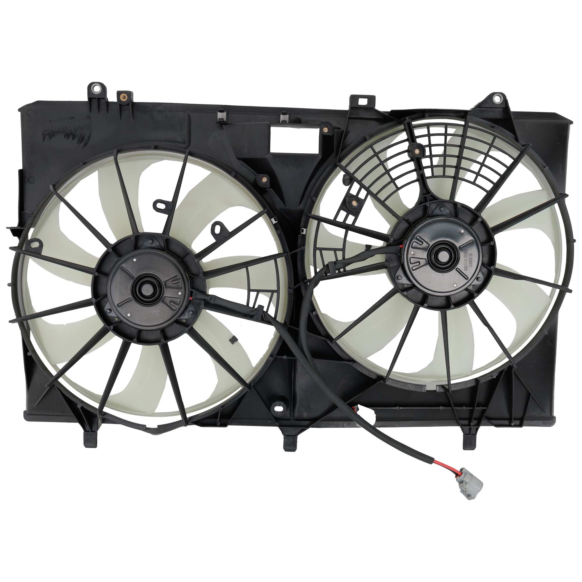 AM RX450H 10-15 RADIATOR AND A C CONDENSER FAN ASSEMBLY Dual Fan w o Control Module SKU RL16090012 Partslink LX3115120 OEM 1671131461 PFM 1636331260 PFM