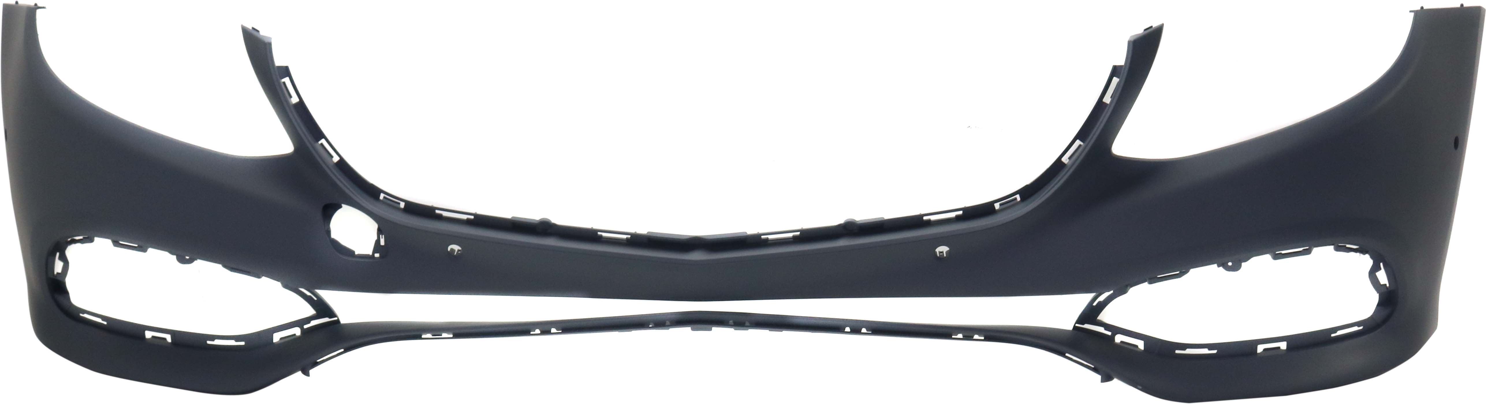 AM E CLASS 17-20 FRONT BUMPER COVER Primed w Luxury Pkg w Active Park Assist Sensor Holes Sedan Wagon SKU RM01030037P Partslink MB1000558 OEM 2138850138649999-2138850138999