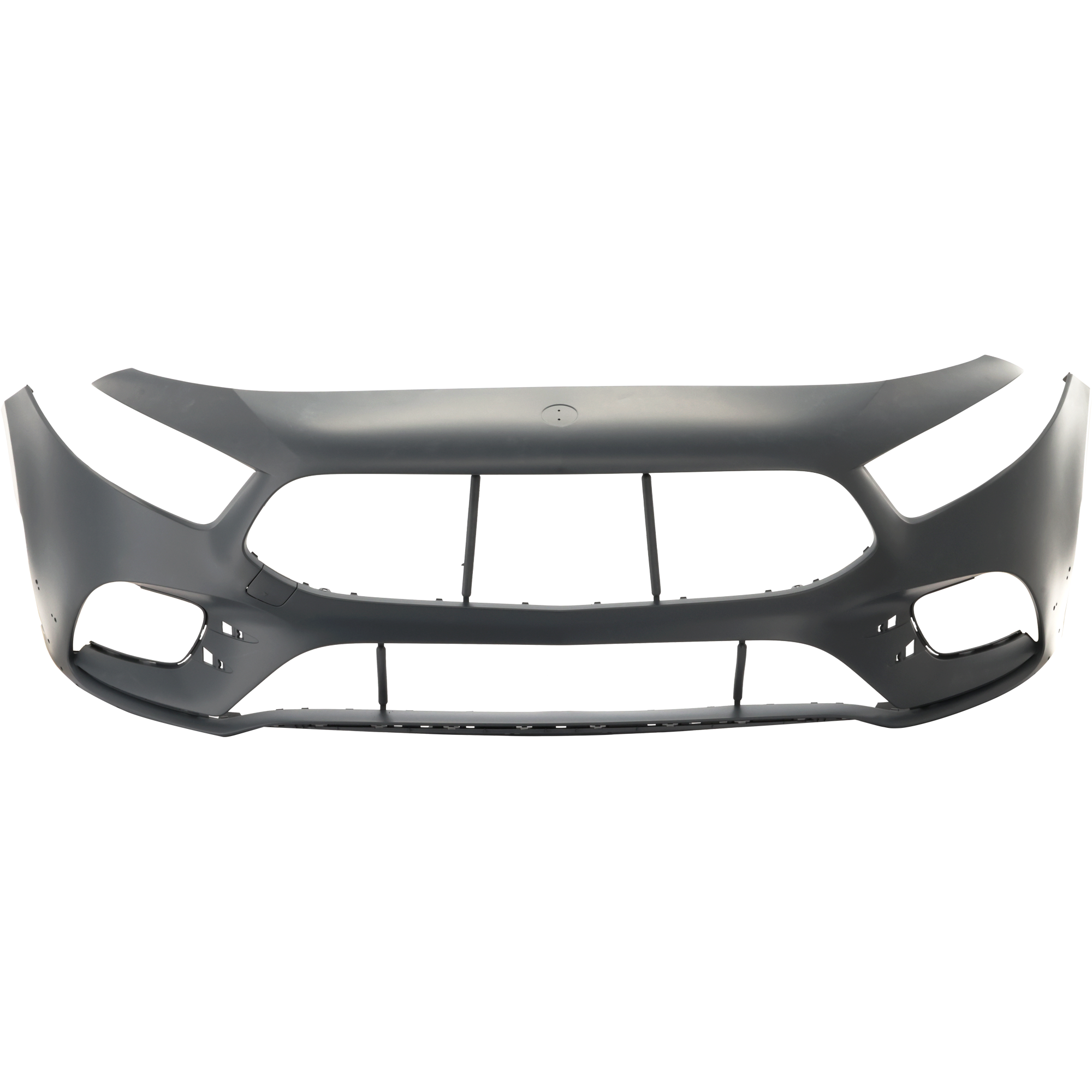 AM A35 AMG 20-22 FRONT BUMPER COVER Primed w AMG Aerodynamics Package w o Active Park Assist Sensor Holes Sedan SKU RM01030106P Partslink MB1000605 OEM 17788021049999