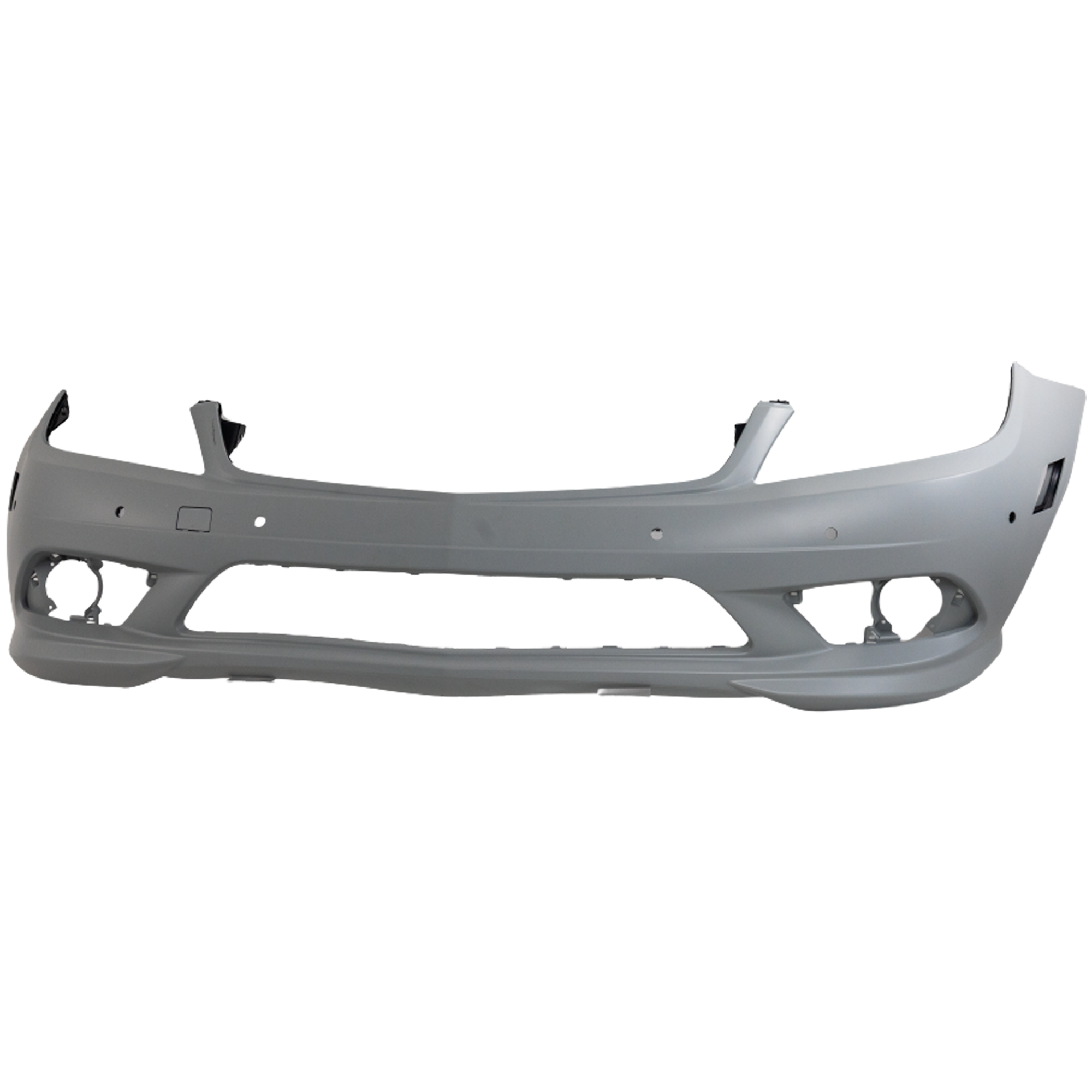 AM C CLASS 08-11 FRONT BUMPER COVER Prmd Exc. C63 AMG Model w AMG Pkg w o HLW Holes w Ptronic Holes w o Side Marker Light Holes SKU RM01030118P Partslink MB1000517 OEM 2048857725