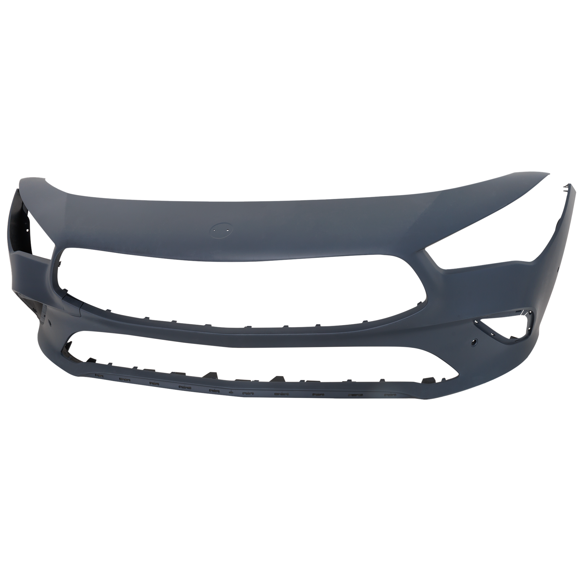 AM CLA250-20-23 FRONT BUMPER COVER Primed w o AMG Pkg w Active Park Assist Sensor Holes SKU RM01030123P Partslink MB1000616 OEM 11888002009999-11888503039999