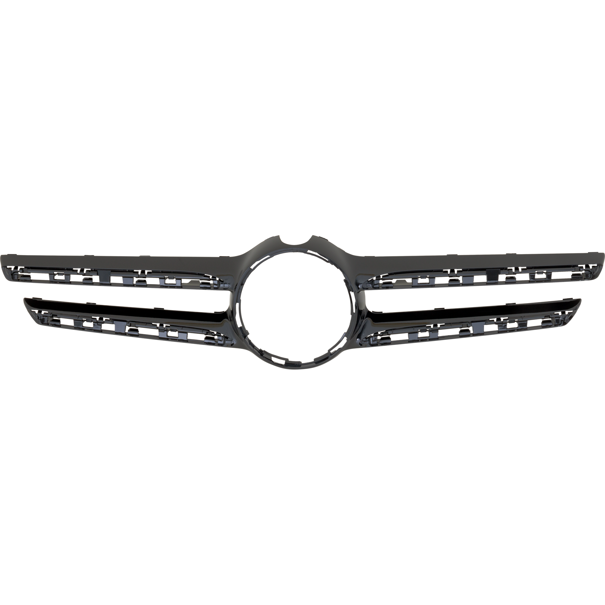 AM E CLASS 17-20 FRONT BUMPER GRILLE MOLDING w o Luxury Package w Front View Camera w Night Package E400 E450 Models SKU RM01530071 Partslink MB1210137 OEM 21388802609040