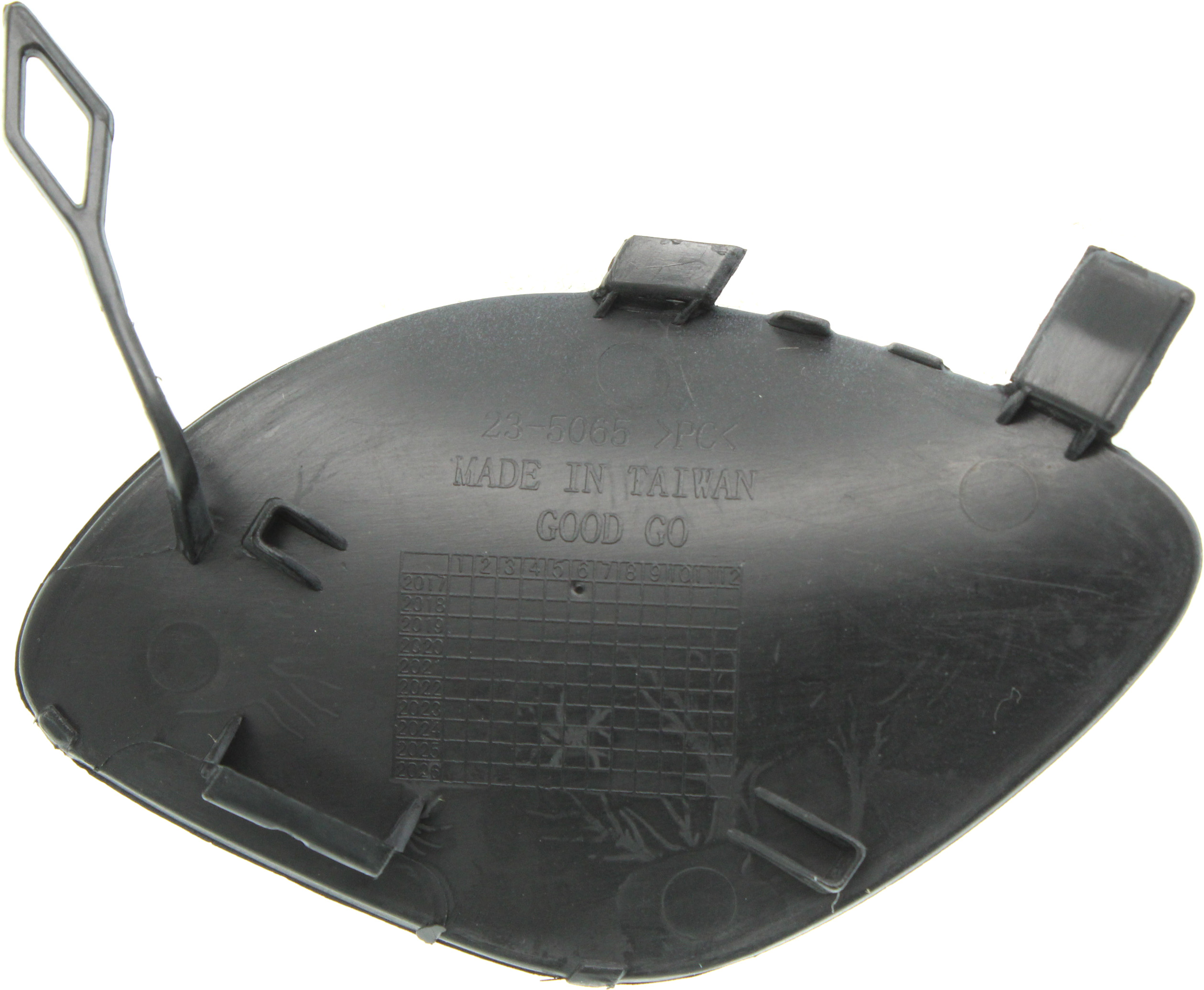 AM E CLASS 17-20 FRONT BUMPER TOW HOOK COVER RH Primed w o Luxury Package Exc. E63 Models Sedan Wagon SKU RM01840003 Partslink MB1029134 OEM 21388552009999