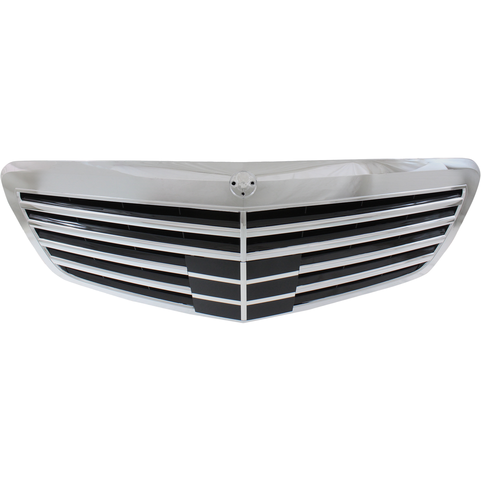 AM S CLASS 10-13 GRILLE Chrome Shell Painted Black Insert w Distronic Cruise Control SKU RM07010001 Partslink MB1200184 OEM 22188005839040