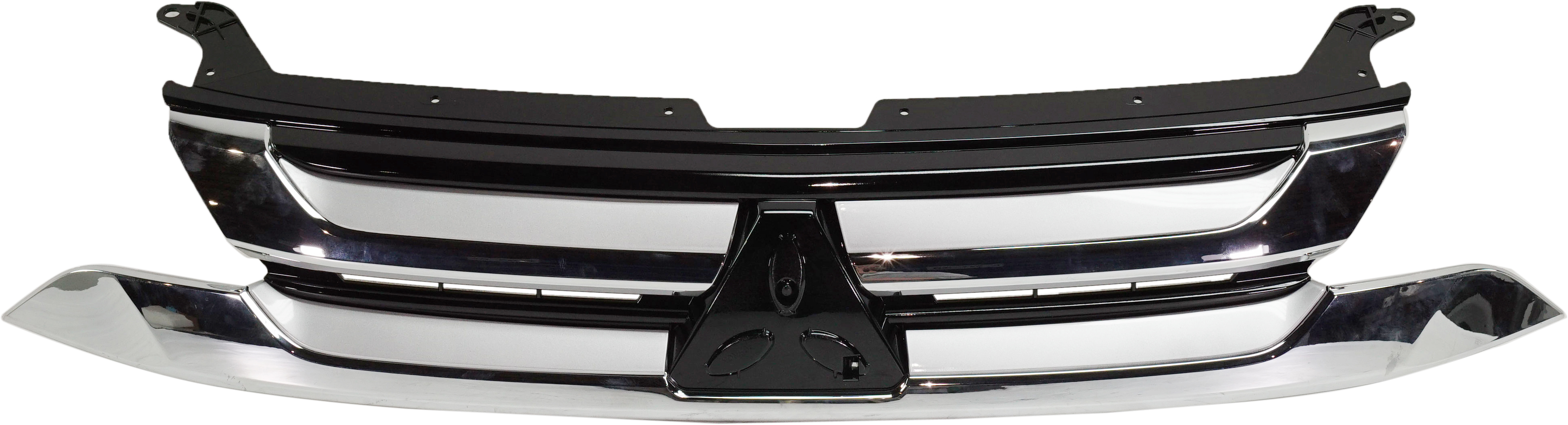 AM OUTLANDER 16-18 GRILLE Textured Black Shell and Insert w Chrome and Silver Molding SKU RM07010015 Partslink MI1200264 OEM 7450A967