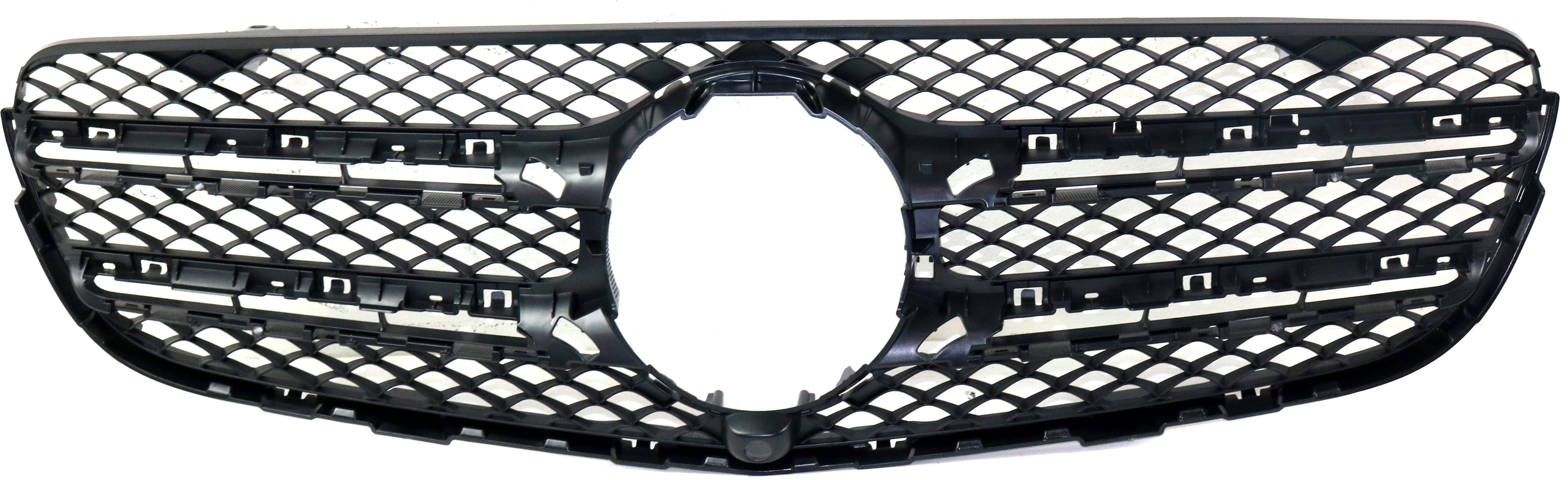 AM GLC300-16-19 GRILLE Textured Black Shell and Insert SUV w Camera Hole SKU RM07010016 Partslink MB1200192 OEM 2538882100