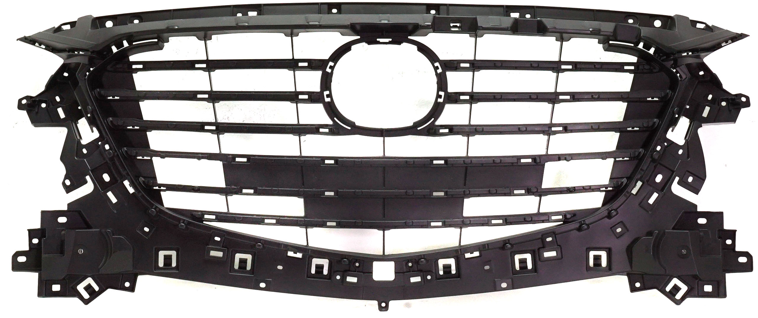 AM MAZDA 3-17-18 GRILLE Grille Textured Dark Gray Shell and Insert Mexico Built Vehicle SKU RM07010020 Partslink MA1200213 OEM BADH50712C