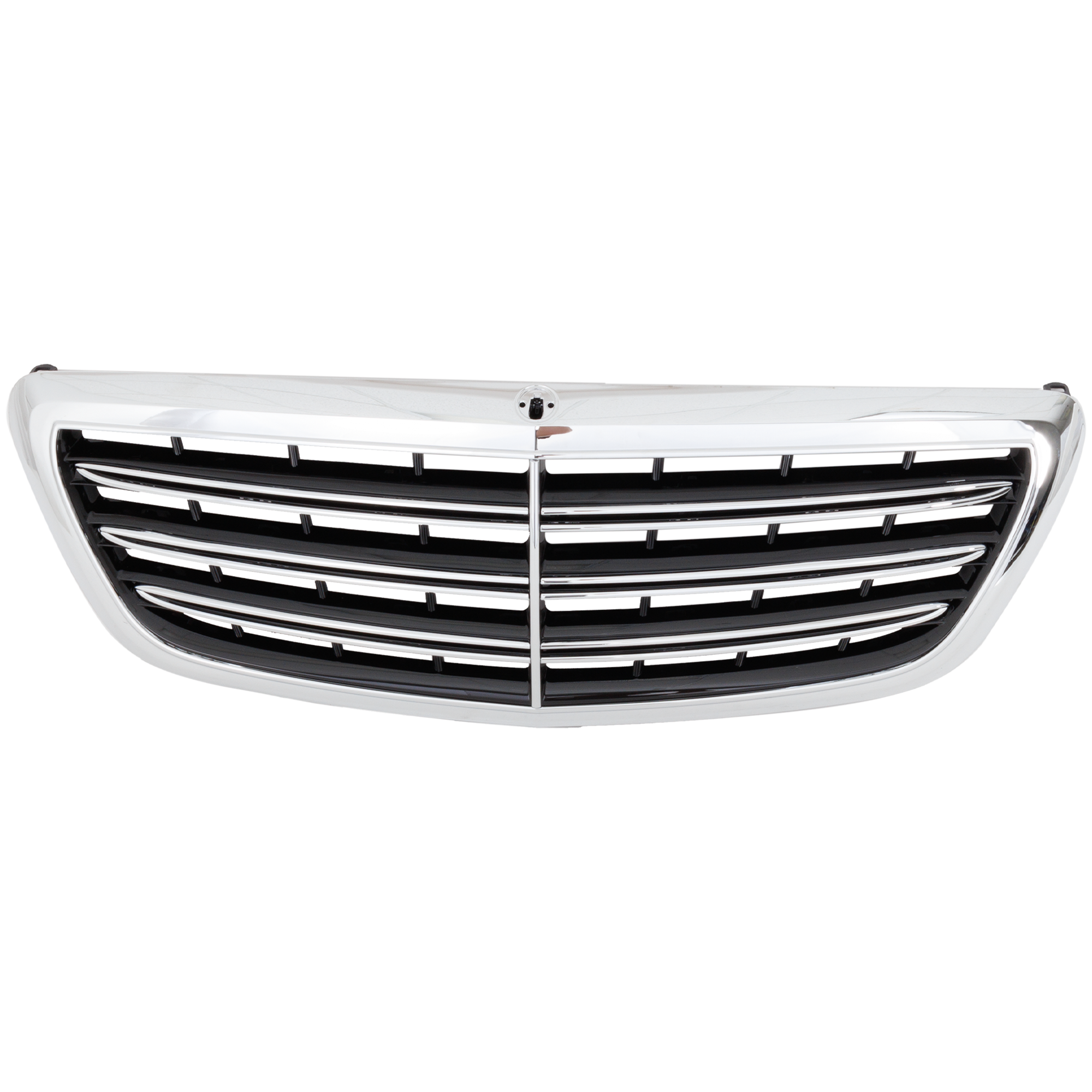 AM S450 S560-18-20 GRILLE Chrome Black Shell and Insert w o Distronic Cruiswe Control Surroound View And Night View SKU RM07010035 Partslink MB1200207 OEM 22288022009040