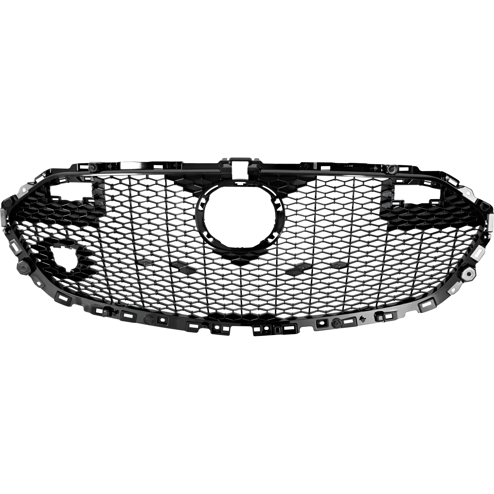 AM MAZDA 3-19-23 GRILLE Textured Black Shell and Insert Hatchback CAPA SKU RM07010051Q Partslink MA1200221C OEM BCKN50711A