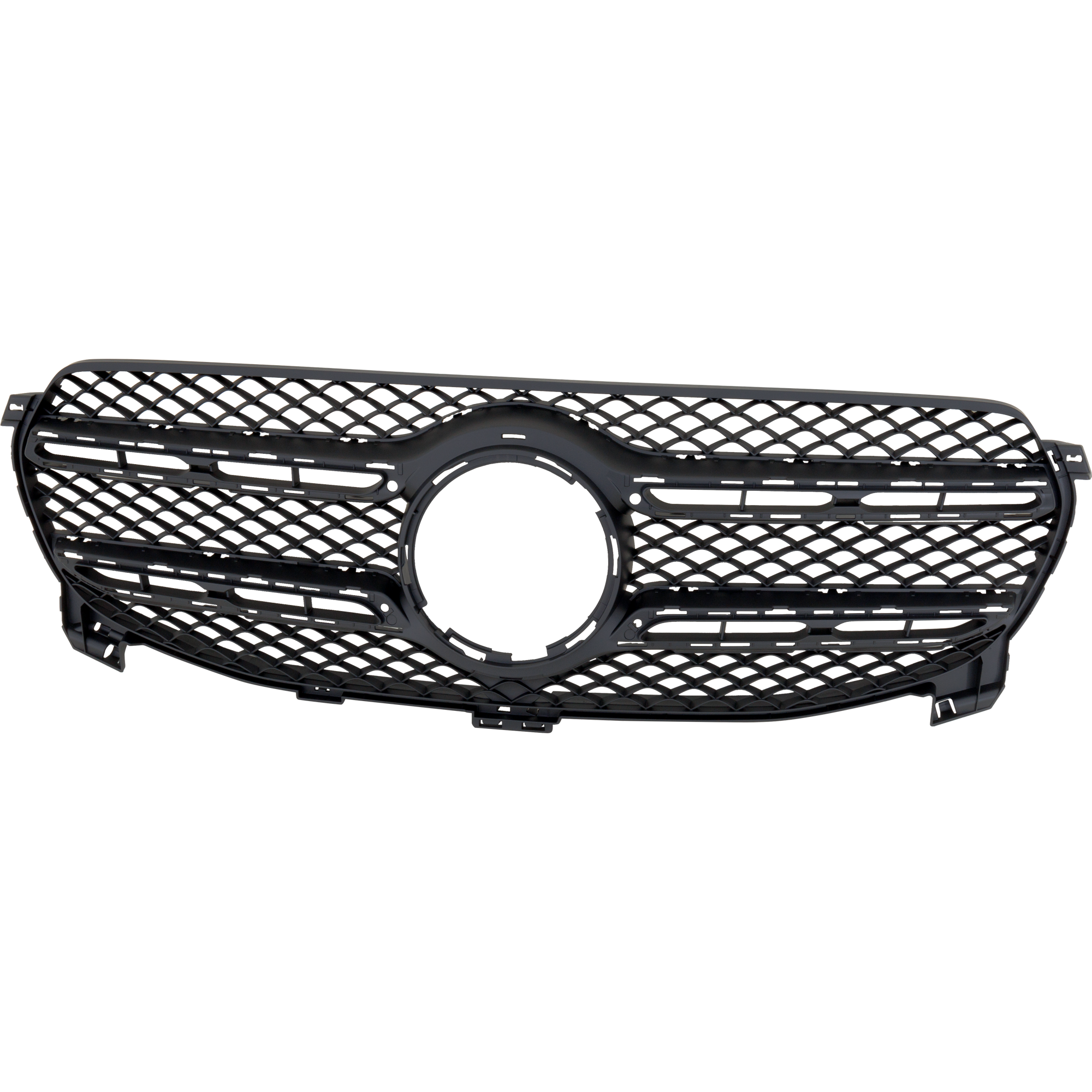 AM GLE350 GLE450-20-23 GRILLE Textured Black Shell and Insert w Adaptive Cruise Ctrl w o Camera Hole and AMG Package SKU RM07010064 Partslink MB1200211 OEM 1678880000